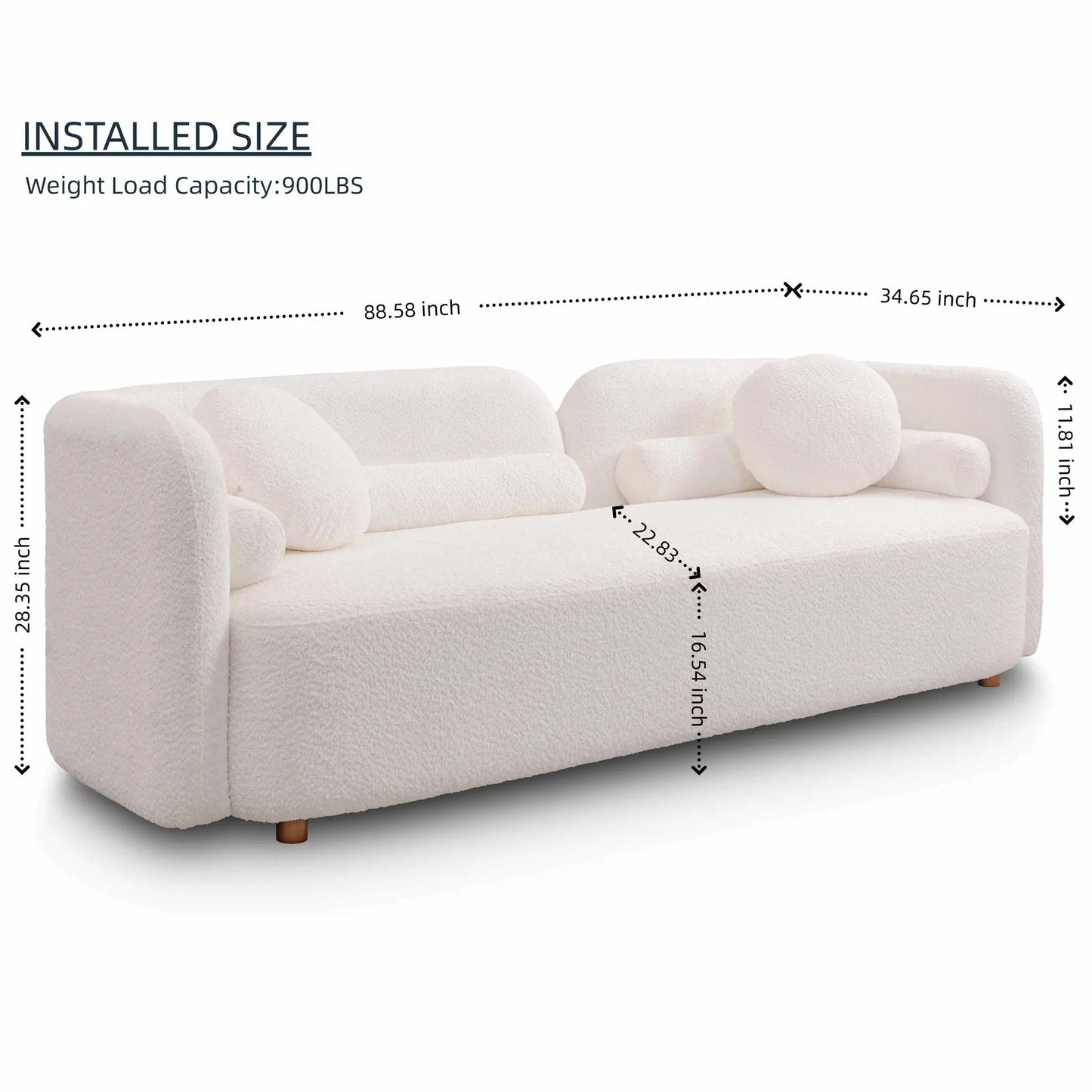 Luxury Modern Couch, 3 Seater Sofa For Living Room Home Essentials