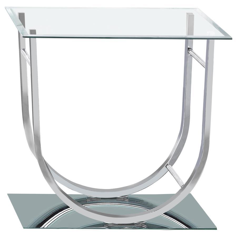 Danville - Rectangular U-Shaped Glass Top Table CoasterEssence