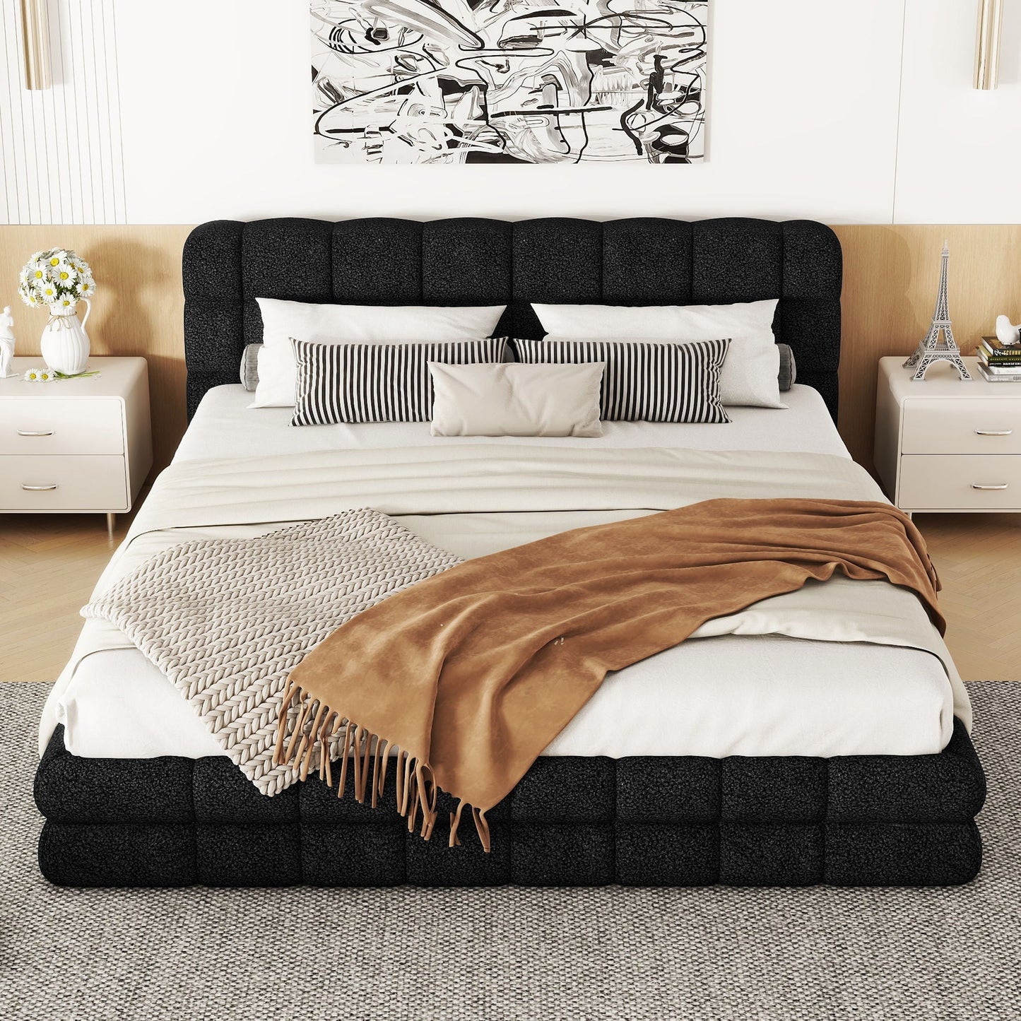 Upholstered Platform Bed With Headboard Dreamland