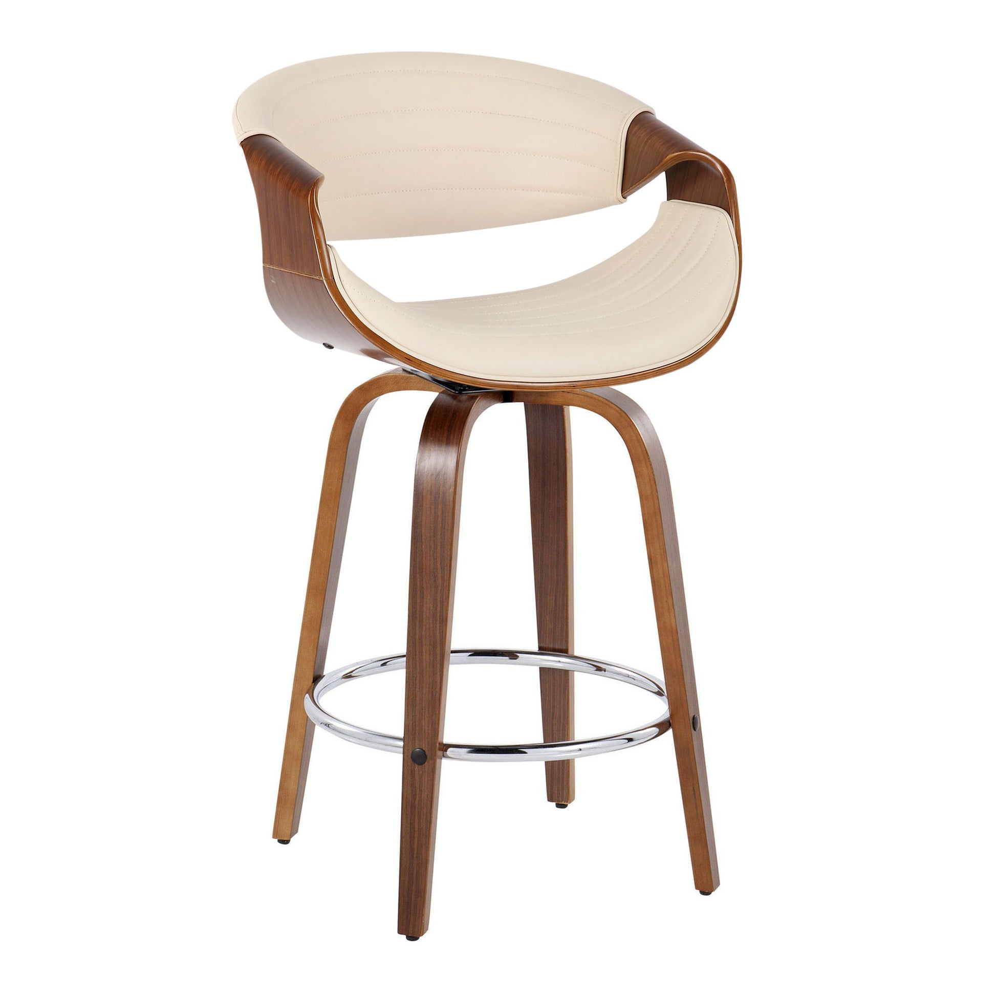 Symphony - Mid Century Modern Fixed Height Counter Stool & Swivel With Round Footrest (Set of 2) Lumi Source