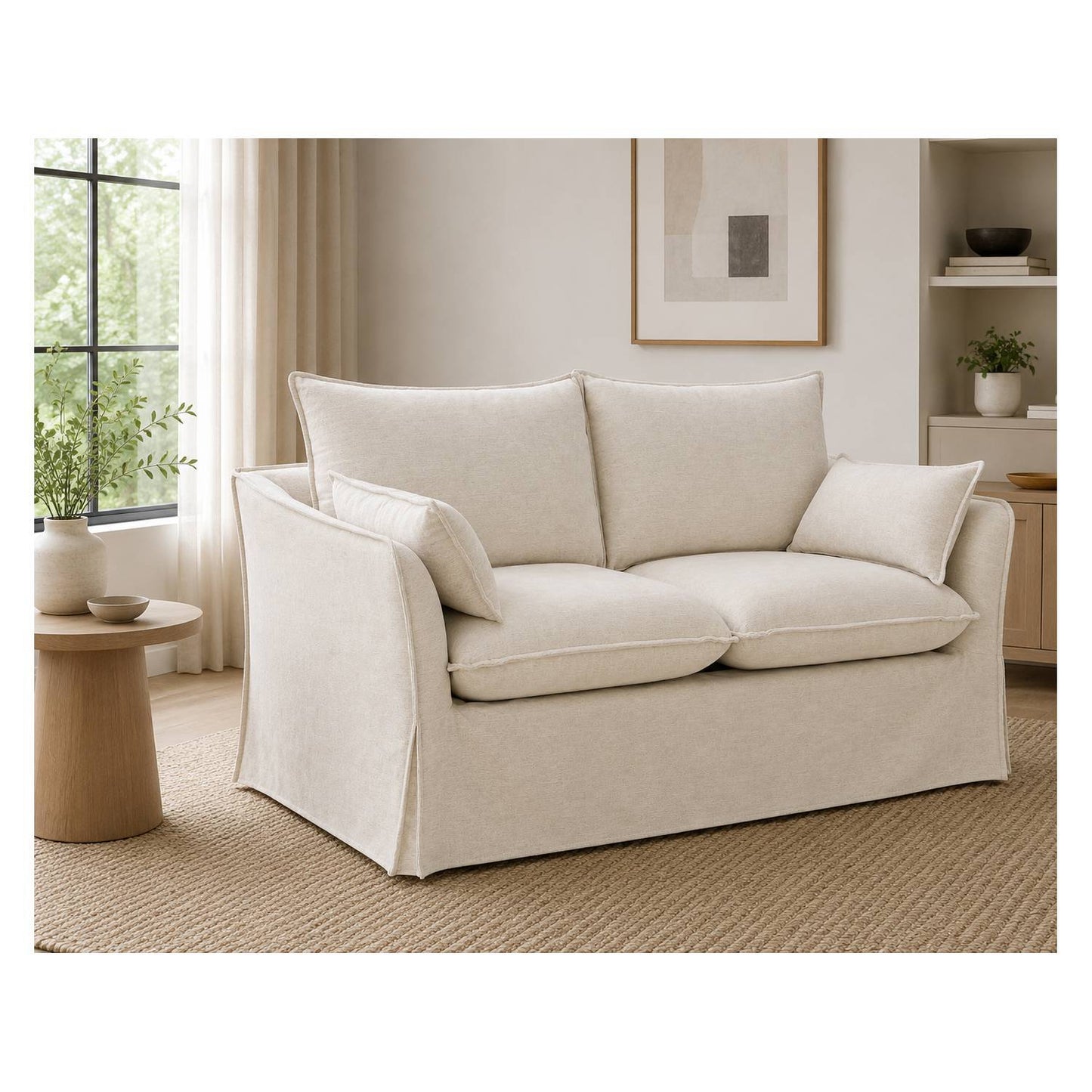Shane - Loveseat With 2 Pillows - Beige Acme