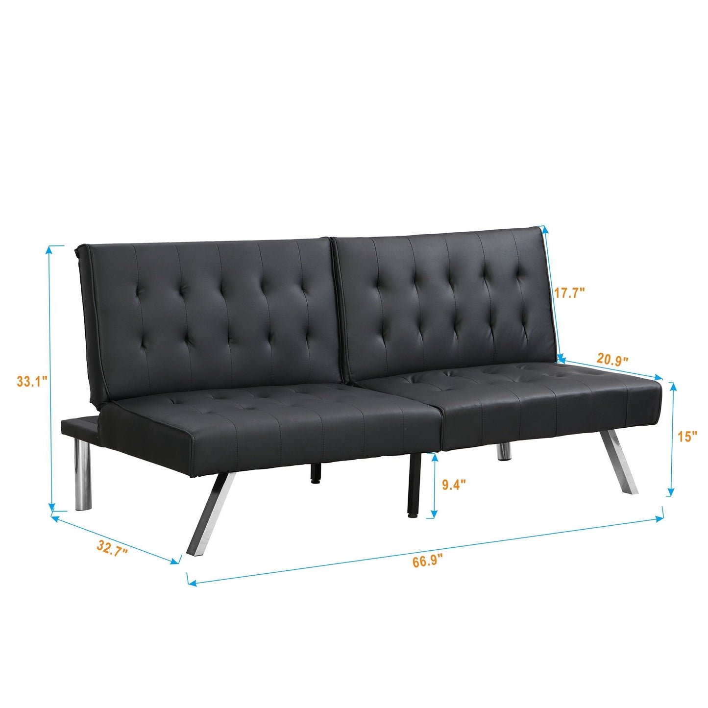 Comfortable Futon Sofa Bed - Black Home Essentials