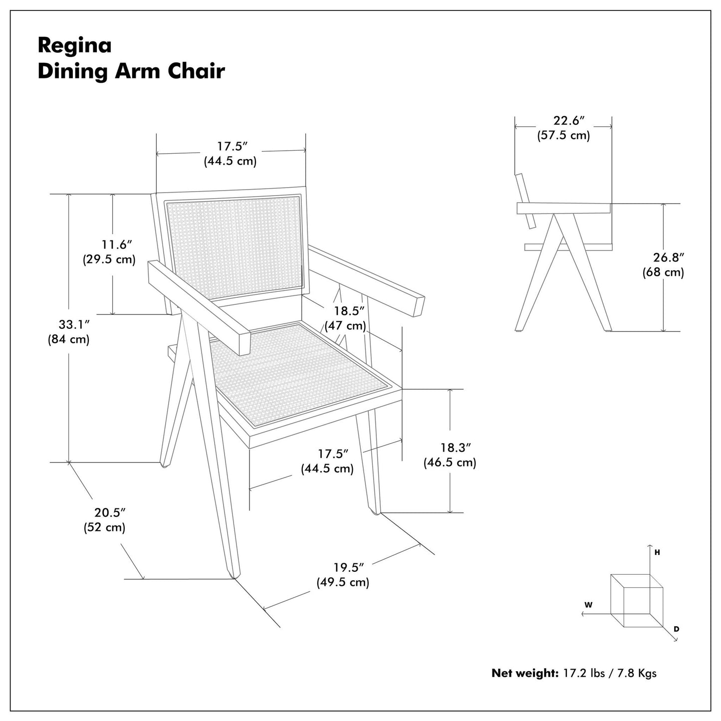 Regina - Handcrafted Dining Armchair (Set of 2) Simpli-Home