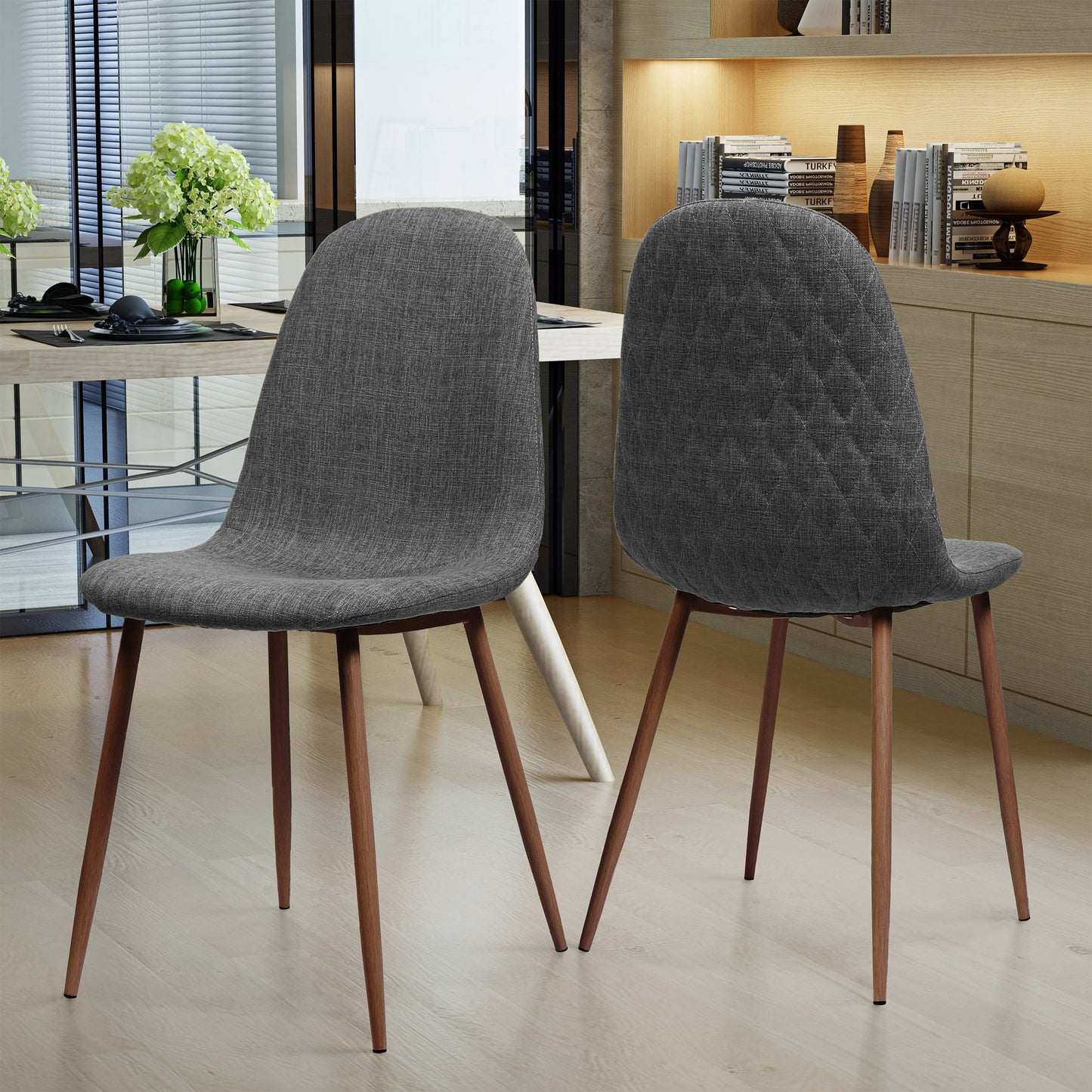 Elegant Dining Chair Set With Fabric Noble House