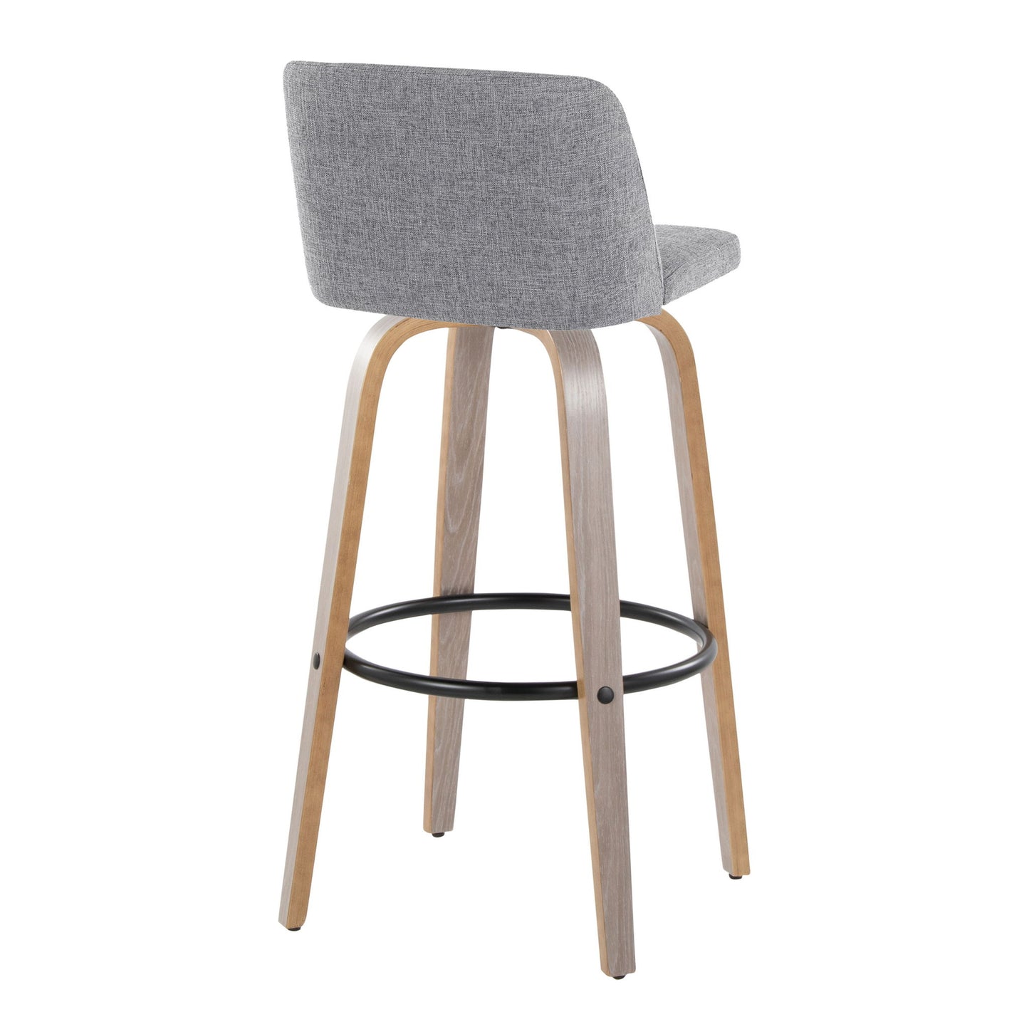 Toriano - Contemporary Fixed Height Barstool With Swivel With Round Footrest Comfort And Style (Set of 2) Lumi Source