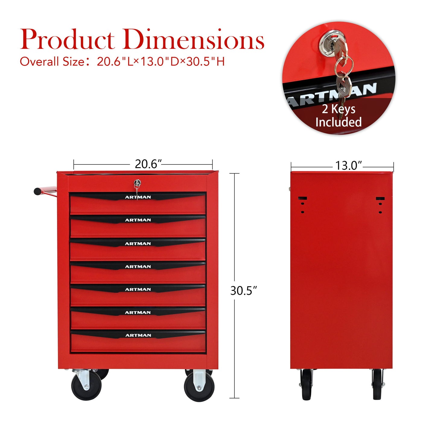 Rolling Metal Tool Chest With Drawers, Steel Storage Cabinet With Ball Bearing Slides Daily Nest