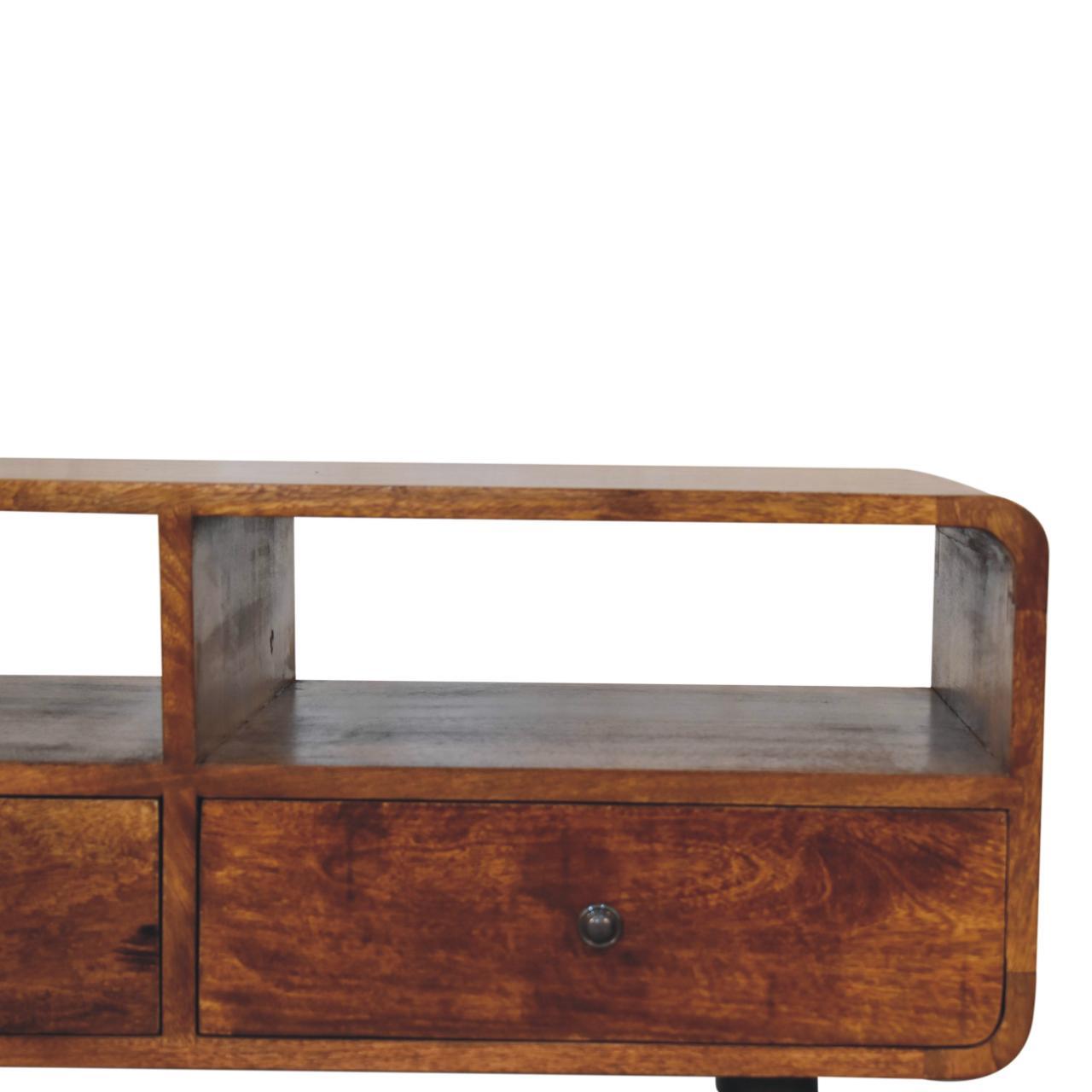 Trio Curved Media Unit - Antique Bronze Artisan Furniture