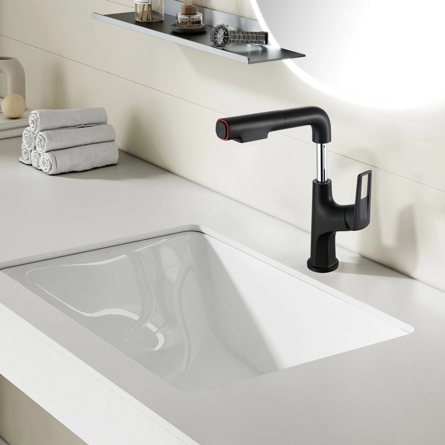 Pull Down Vessel Faucet With Lift Spout & Dual Spray Modes Daily Nest