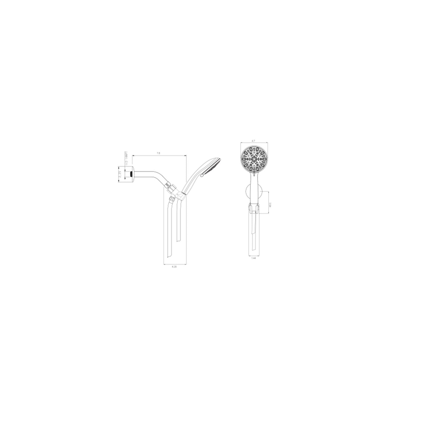 Multi Function Adjustable Hand Shower 7 Function Hand Shower, Wall Mounted - Brushed Nickel Daily Nest