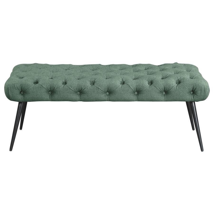 Ella - Upholstered Tufted Bench Metal Legs Coaster Fine Furniture
