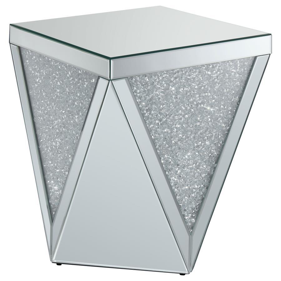 Amore - Square Mirrored Acrylic Crystal Table CoasterElevations