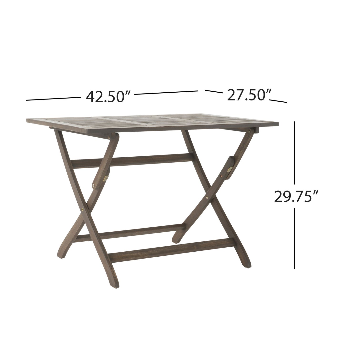 Blissique - Outdoor Foldable Wood Dining Table With Slat Design Noble House
