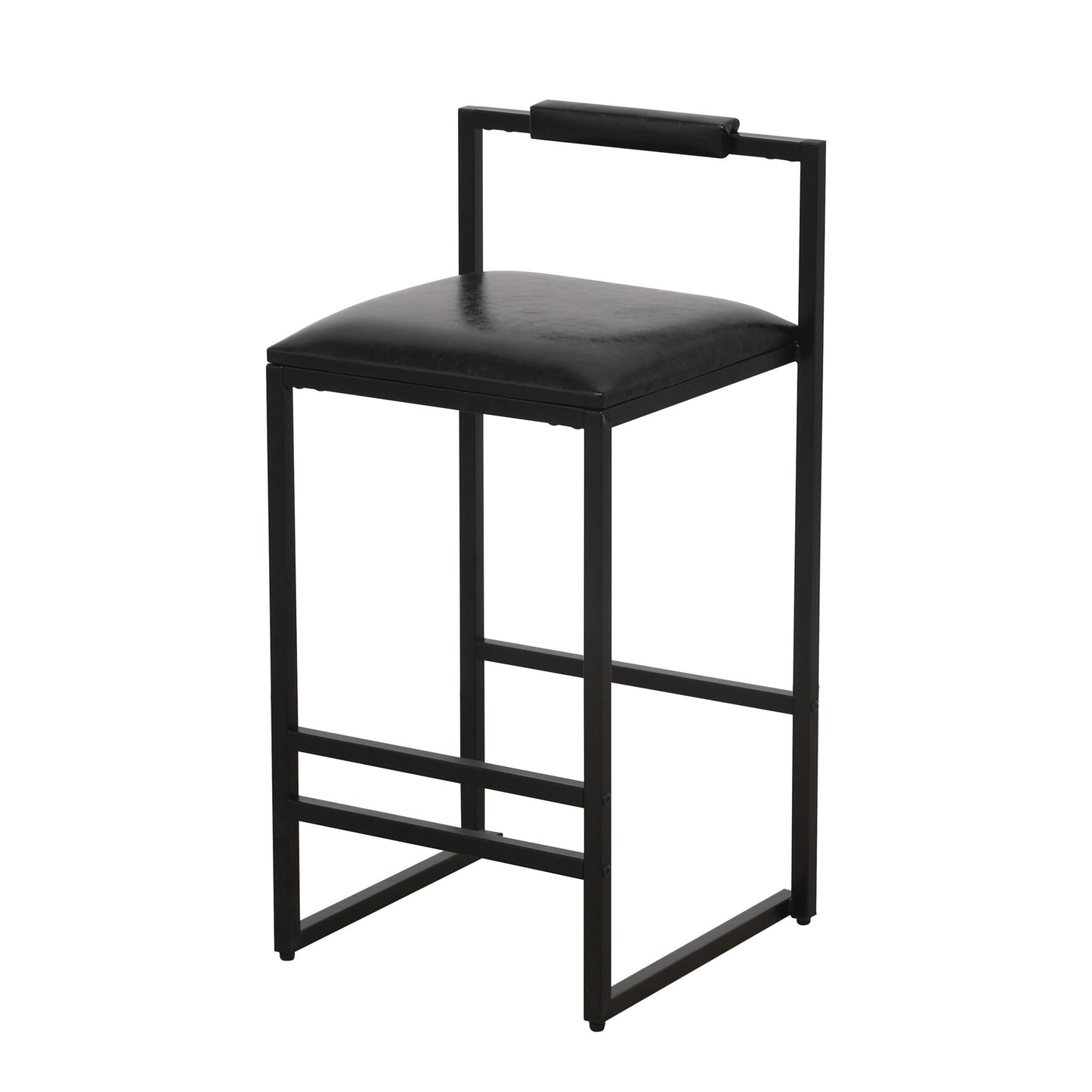 Elegant Bar Stool Set With Backrest And Footrest, Counter Height (Set of 2) Home Essentials