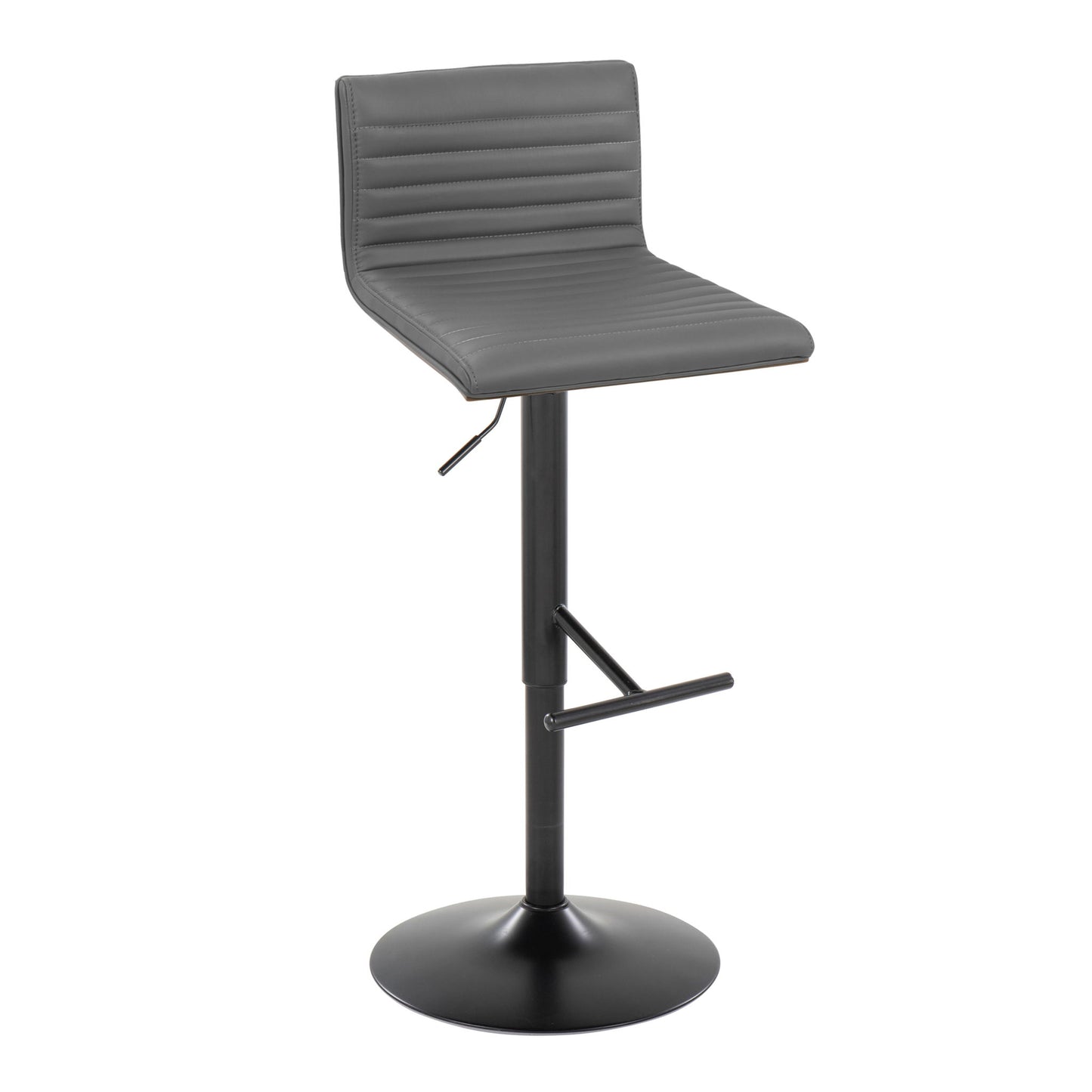 Mason - Contemporary Adjustable Barstool With Swivel With Straight T Footrest (Set of 2) Lumi Source