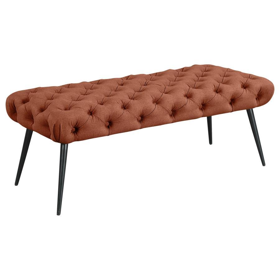 Ella - Upholstered Tufted Bench Metal Legs Coaster Fine Furniture