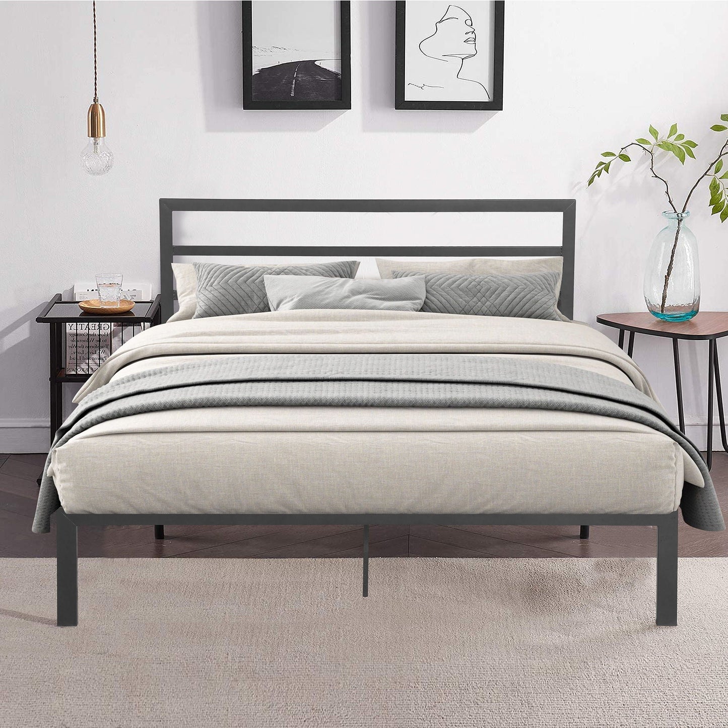 Metal Bed Frame With Headboard Home Essentials