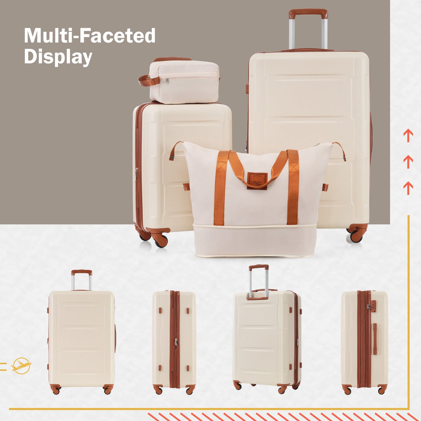 2 Piece Luggage Set With Bags Expanable Spinner Wheels ABS Lightweight Suitcase With Tsa Lock 20" / 24" Daily Nest