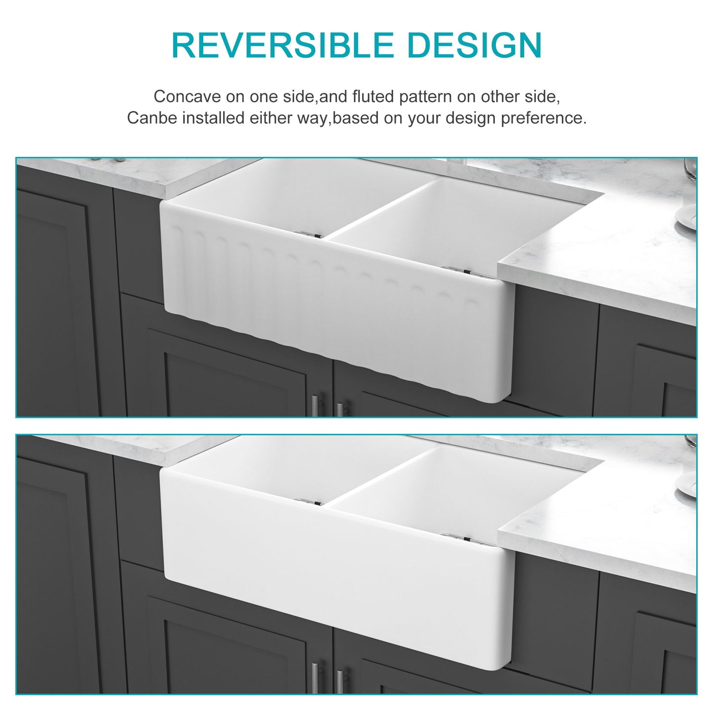 Sink 33" Double Bowl Kitchen Sink With Deep Bowls And Grids - White Daily Nest