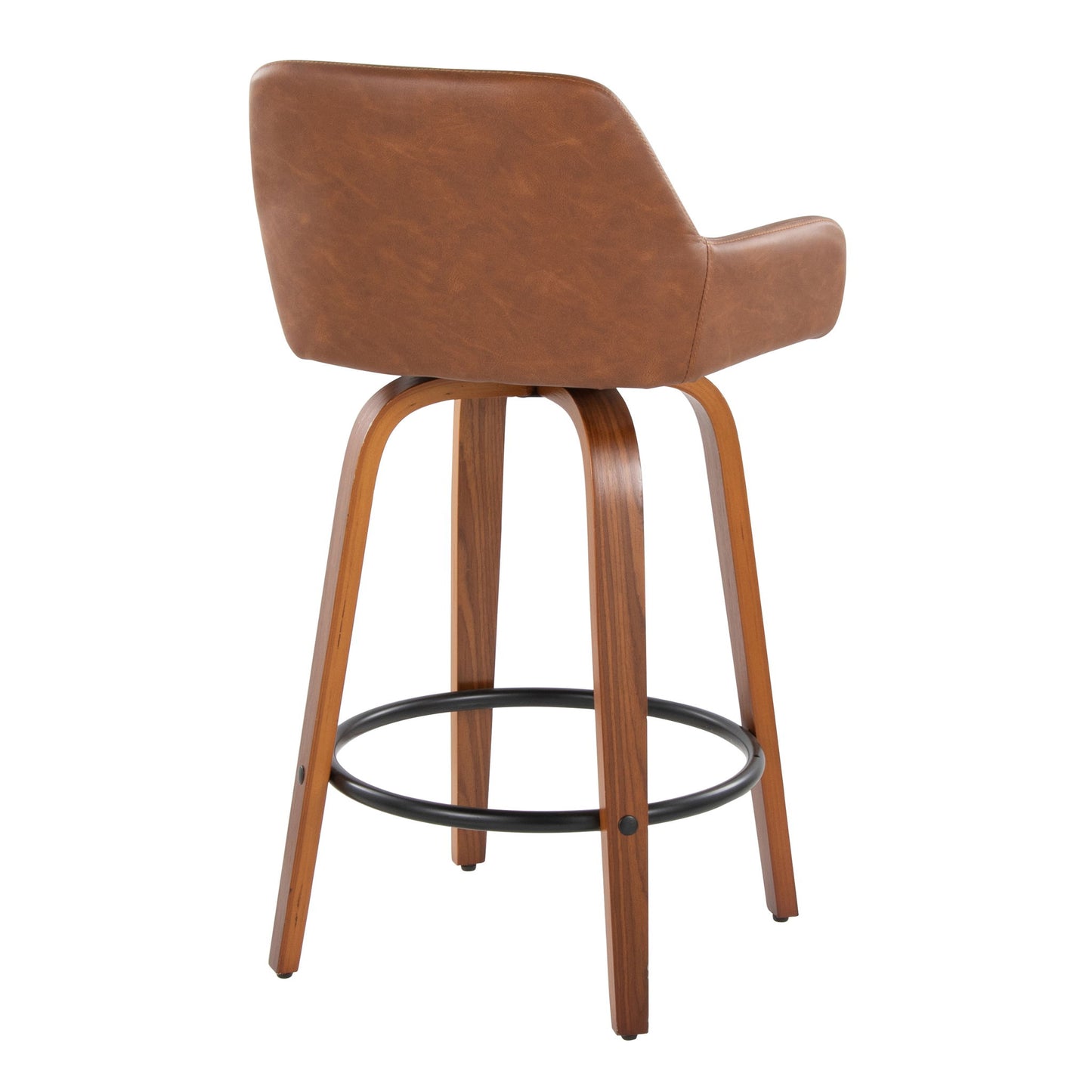 Daniella - Contemporary Fixed Height Counter Stool With Swivel With Round Footrest (Set of 2) Lumi Source
