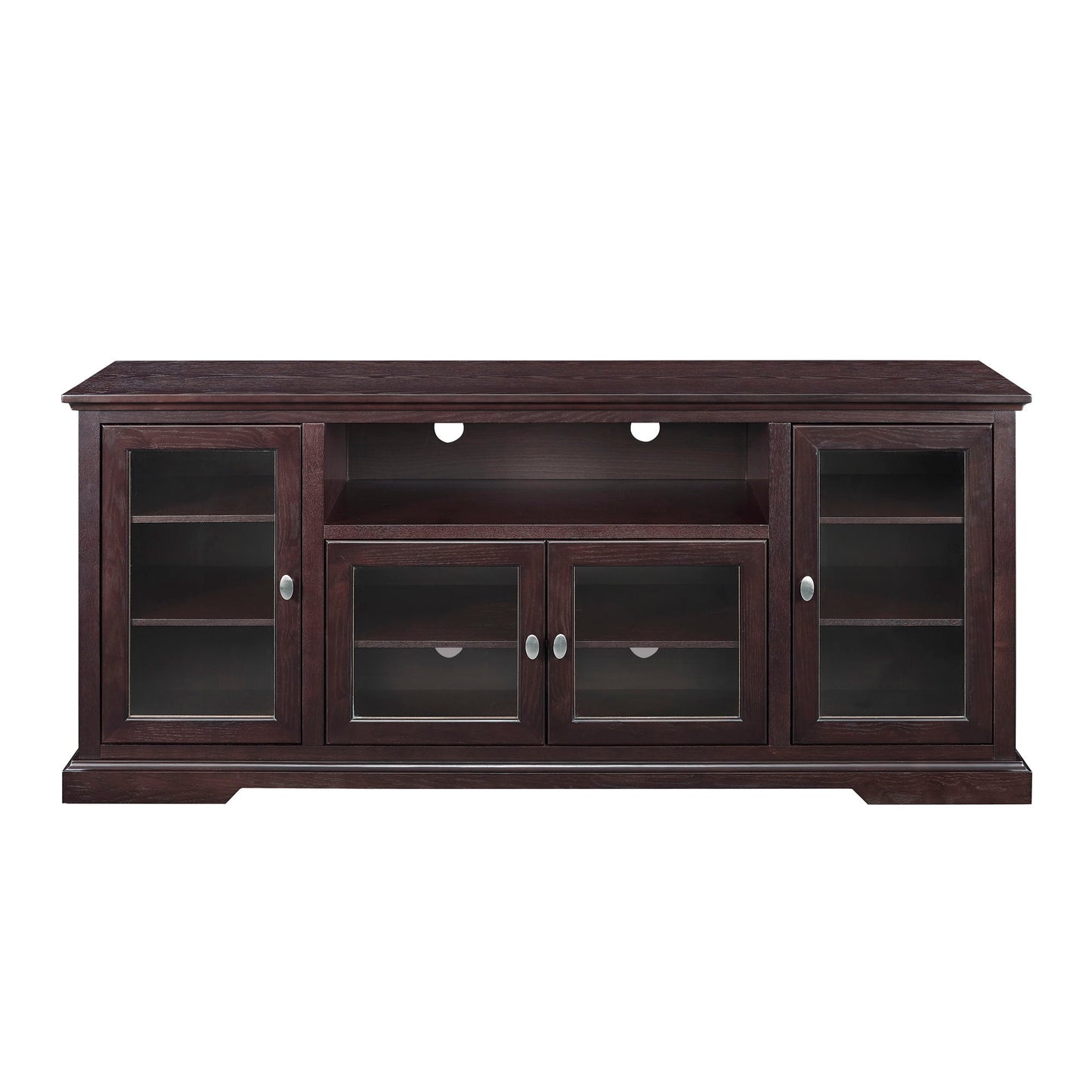 Transitional Classic 70" TV Stand For 80" TVs With 4 Glass Doors Walker Edison