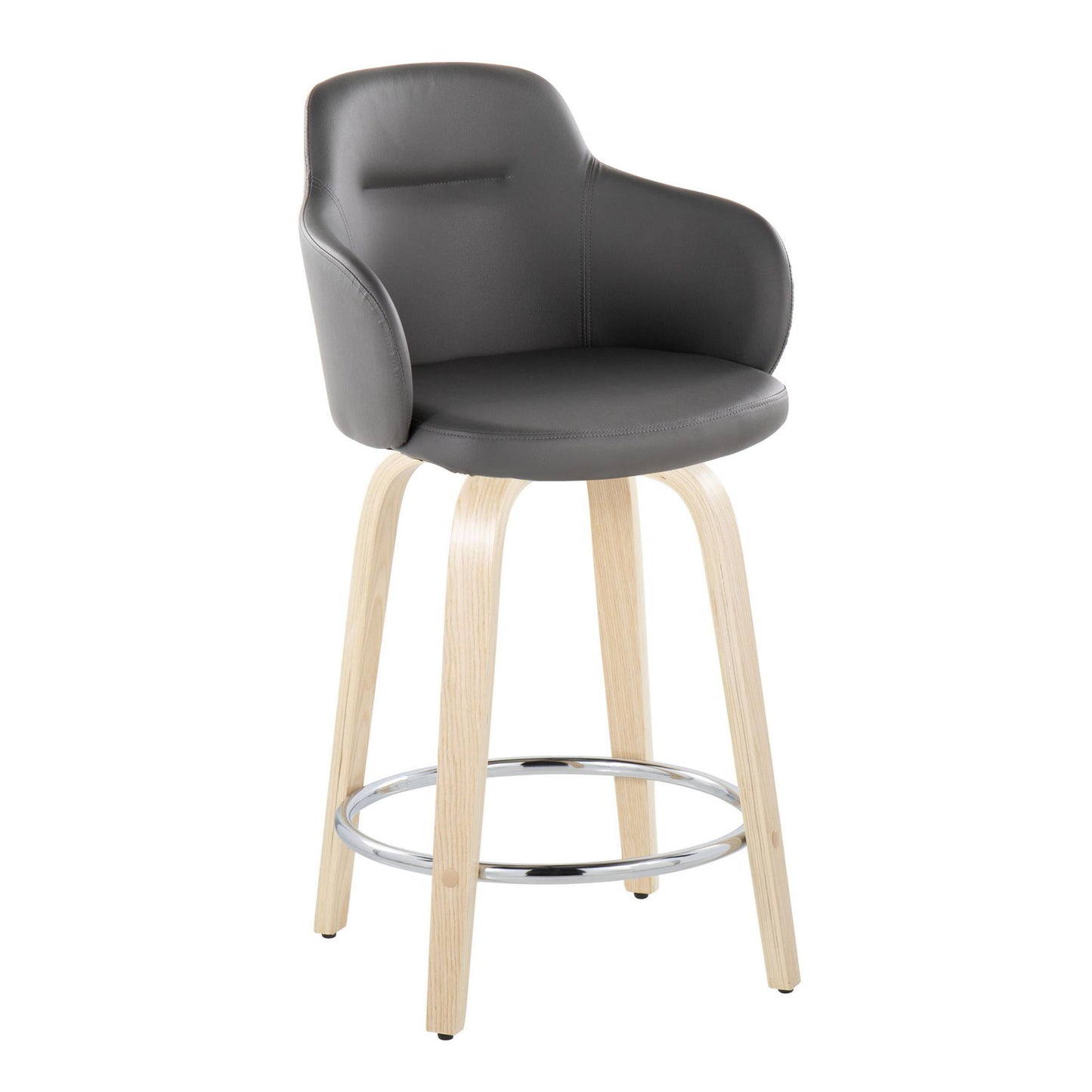 Boyne - Contemporary Fixed Height Counter Stool & Swivel With Round Footrest (Set of 2) Lumi Source