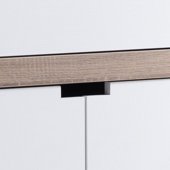 Modernize Kitchen Buffet Organizing Cabinet With 4 Shelves - White / Dark Taupe Home Essentials