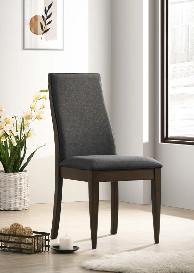 Wes - Upholstered Dining Side Chair (Set of 2) - Dark Walnut CoasterEssence