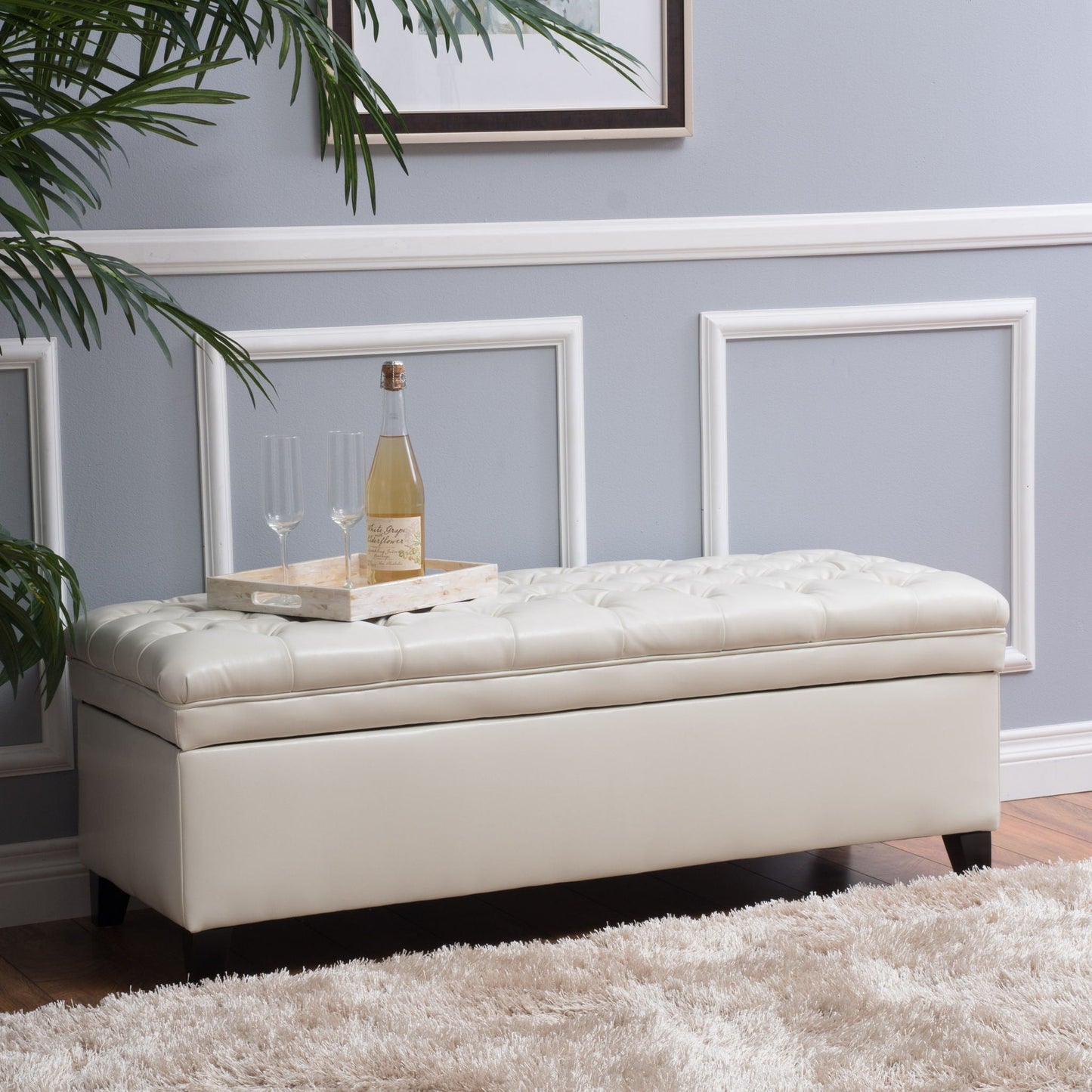Juliana - Storage Ottoman With Birch Legs Noble House