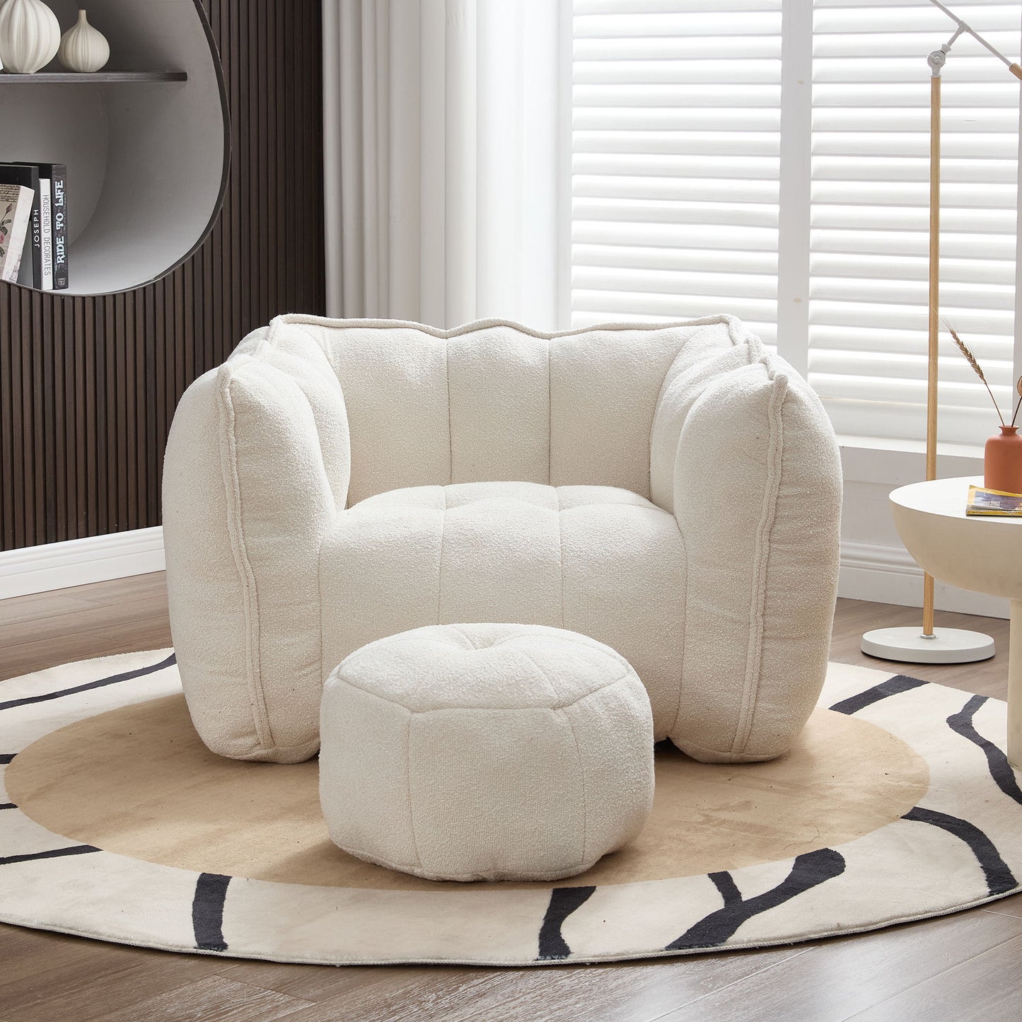 Soft Chenille Bean Bag Chair With High Resilient Foam Home Essentials