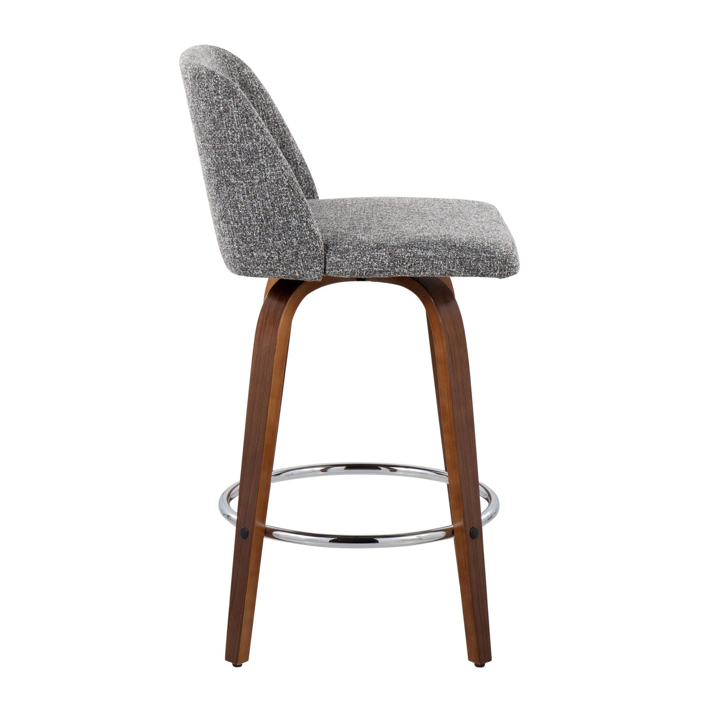 Toriano - Mid-Century Modern Fixed Height Counter Stool With Round Footrest (Set of 2) Lumi Source
