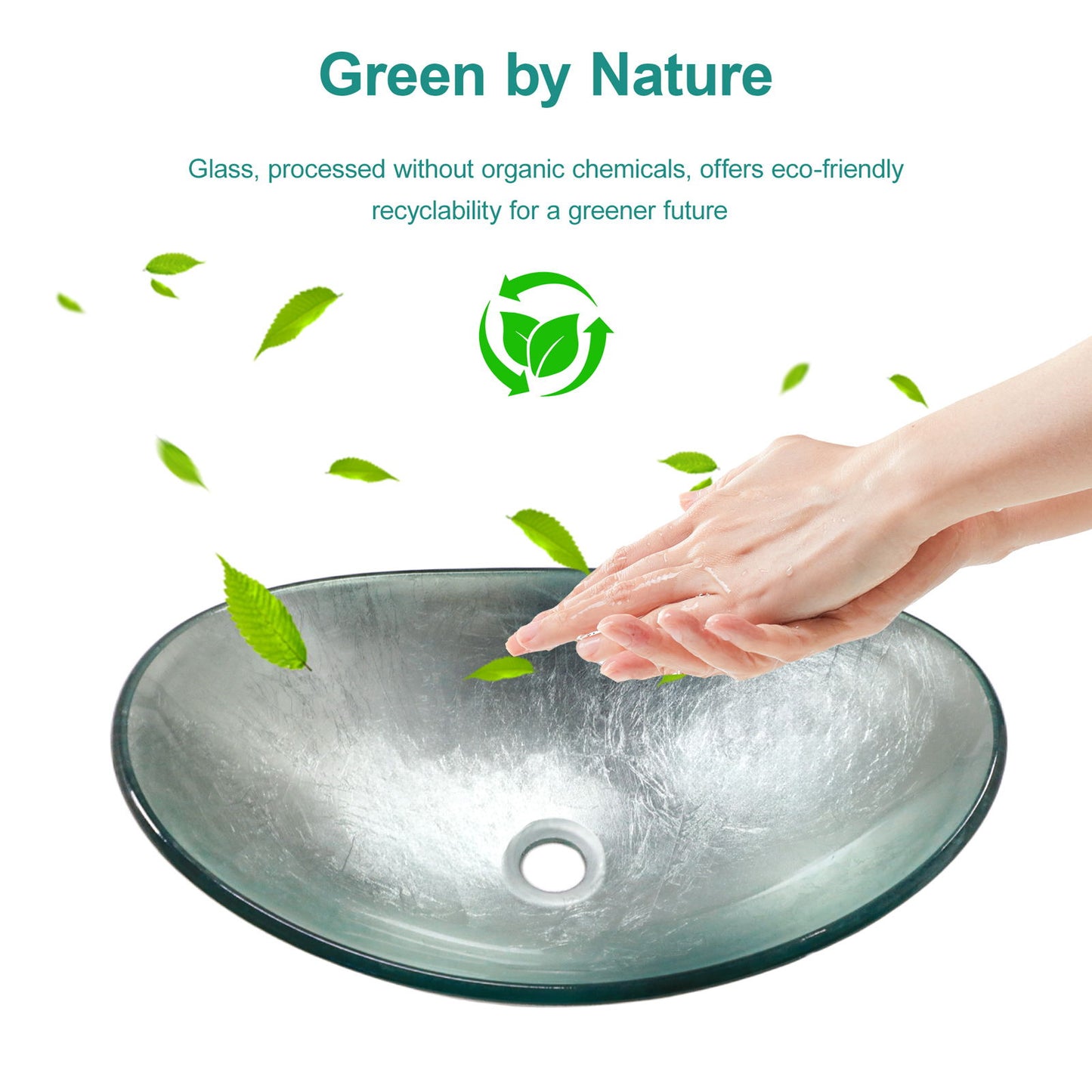 Tempered Glass Vessel Sink With Boat Shape Pop-Up Drain Daily Nest