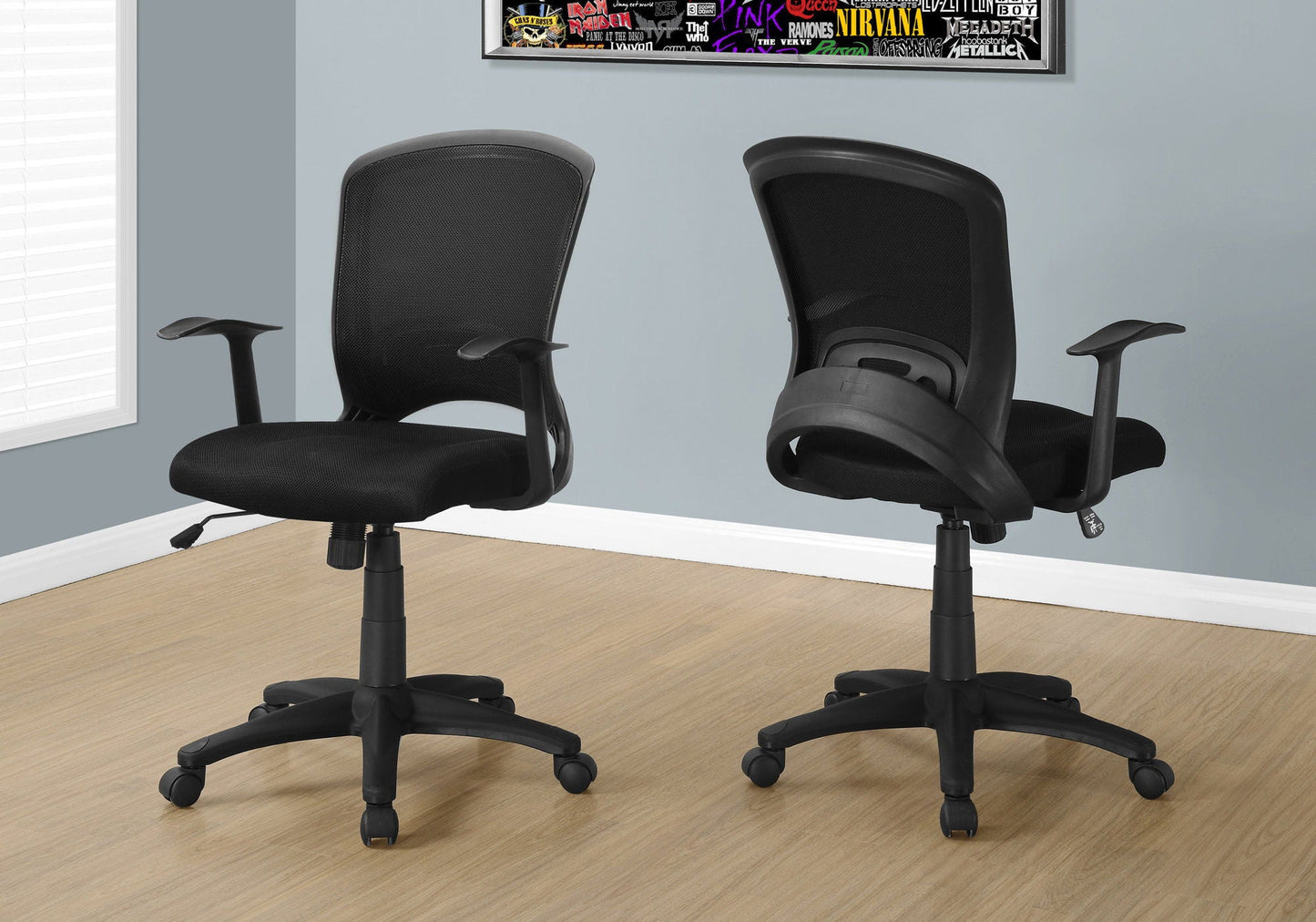 Office Chair, Adjustable Height, Swivel, Ergonomic, Armrests, Mesh - Black 8th Street
