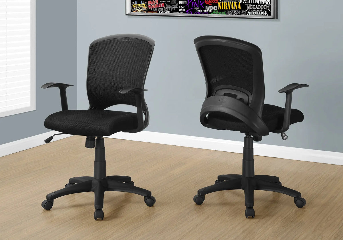 Office Chair, Adjustable Height, Swivel, Ergonomic, Armrests, Mesh - Black 8th Street