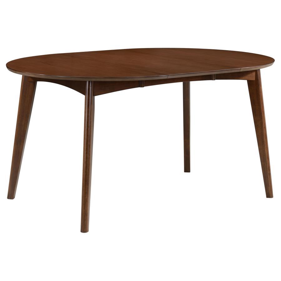 Jedda - Oval Extension Leaf Dining Table - Dark Walnut CoasterEveryday