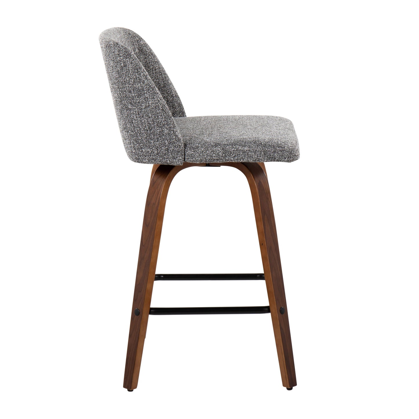Toriano - Mid Century Modern Fixed Height Counter Stool & Square Footrest (Set of 2) Lumi Source