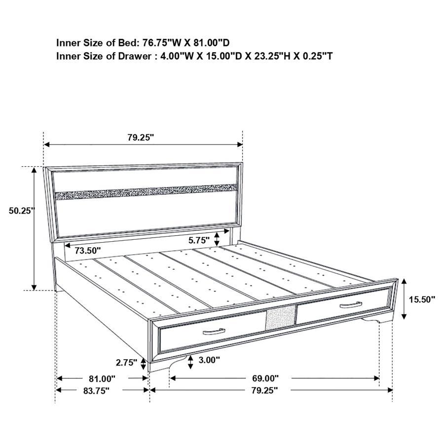 Miranda - Storage Wood Panel Bed CoasterEveryday