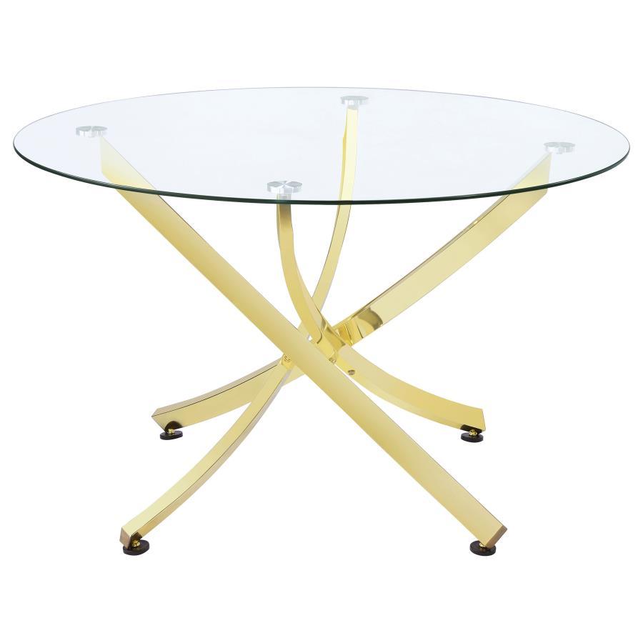 Beckham - Round Glass Top Dining Table CoasterEveryday