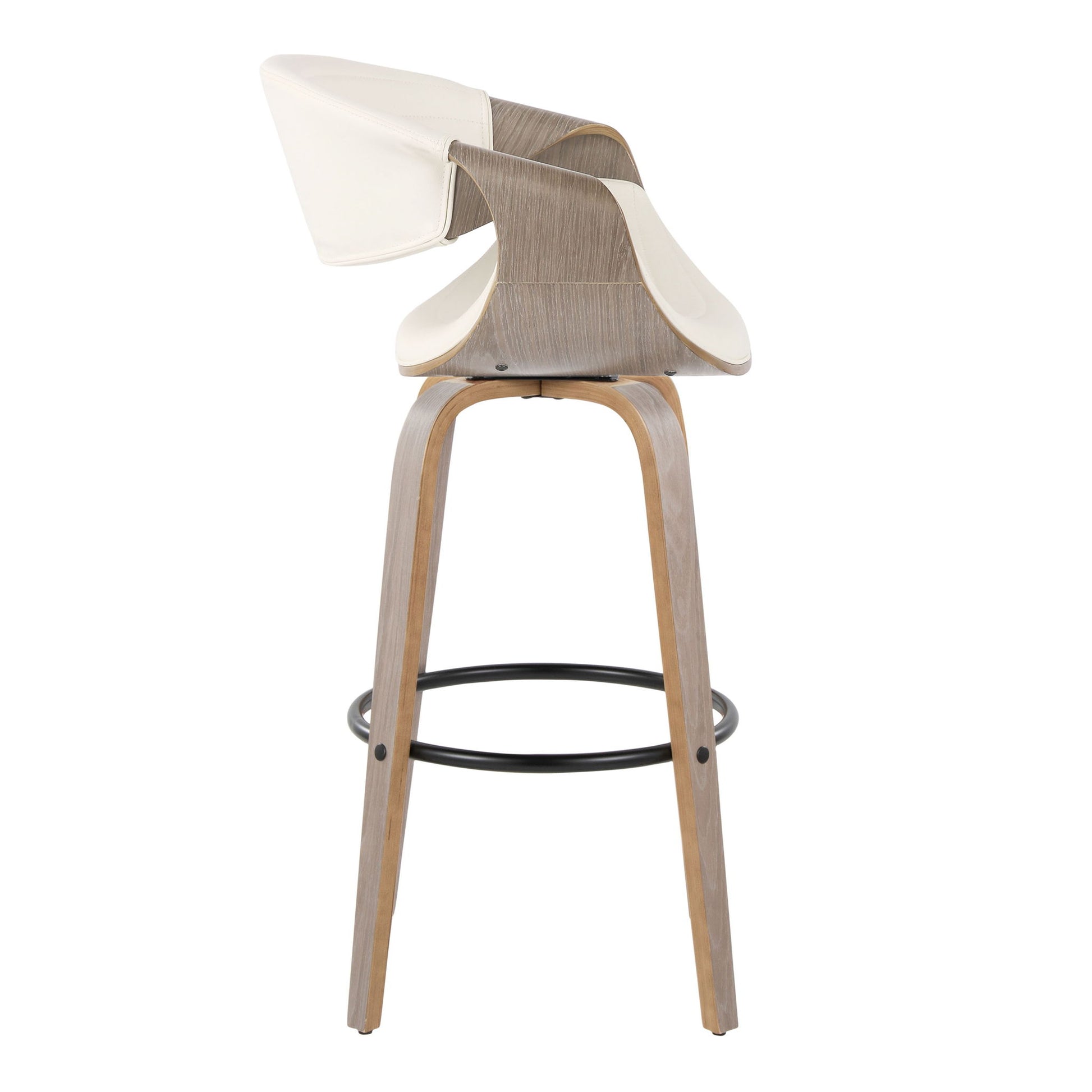 Symphony - Mid-Century Modern Fixed Height Barstool With Swivel With Round Footrest (Set of 2) Lumi Source