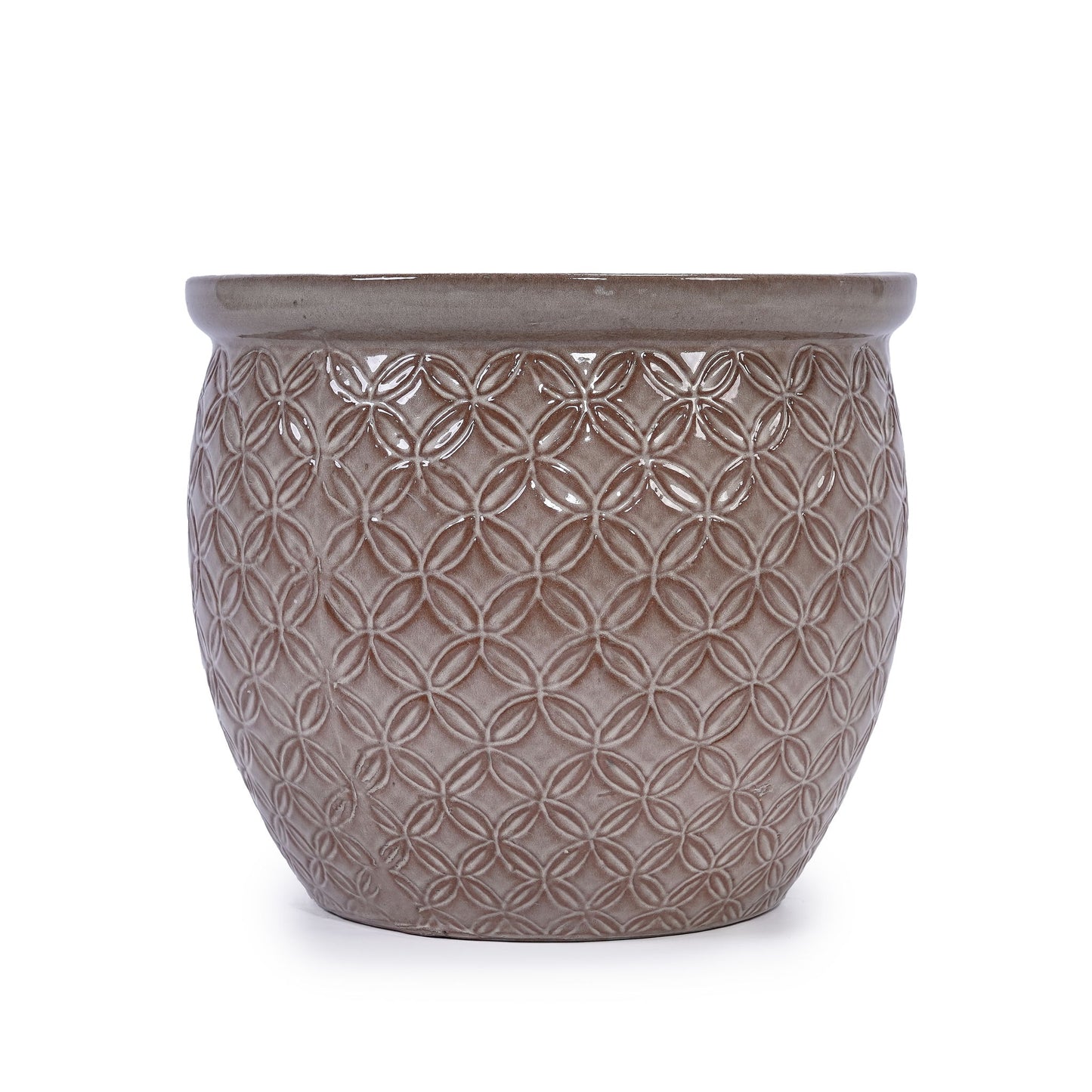 3 Pieces Ceramic Flowerpot, Planter For Patio & Garden Or Windowsills - Antique Yellow Daily Nest