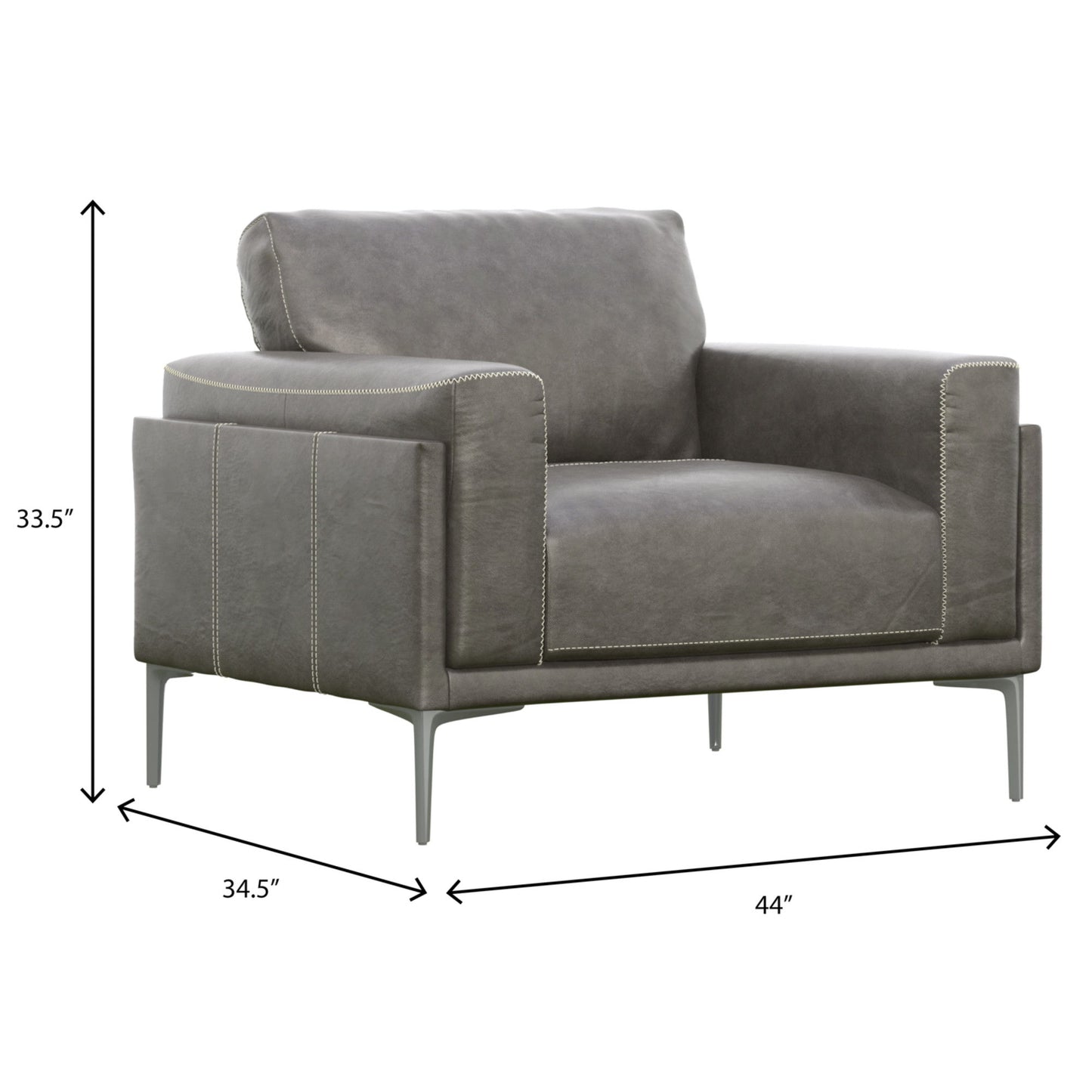 Transitional Fabric Chair - Dark Gray Emerald Home