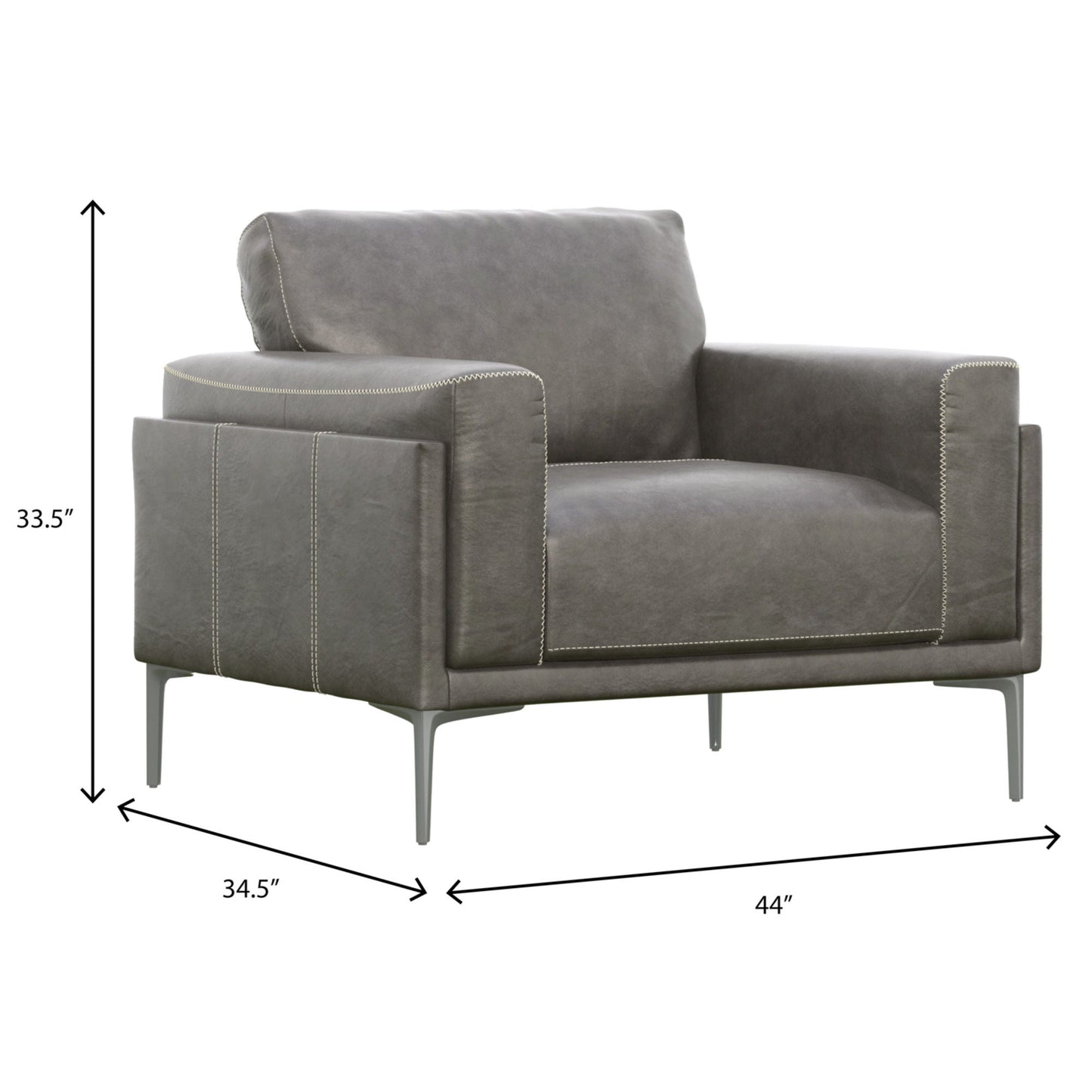 Transitional Fabric Chair - Dark Gray Emerald Home