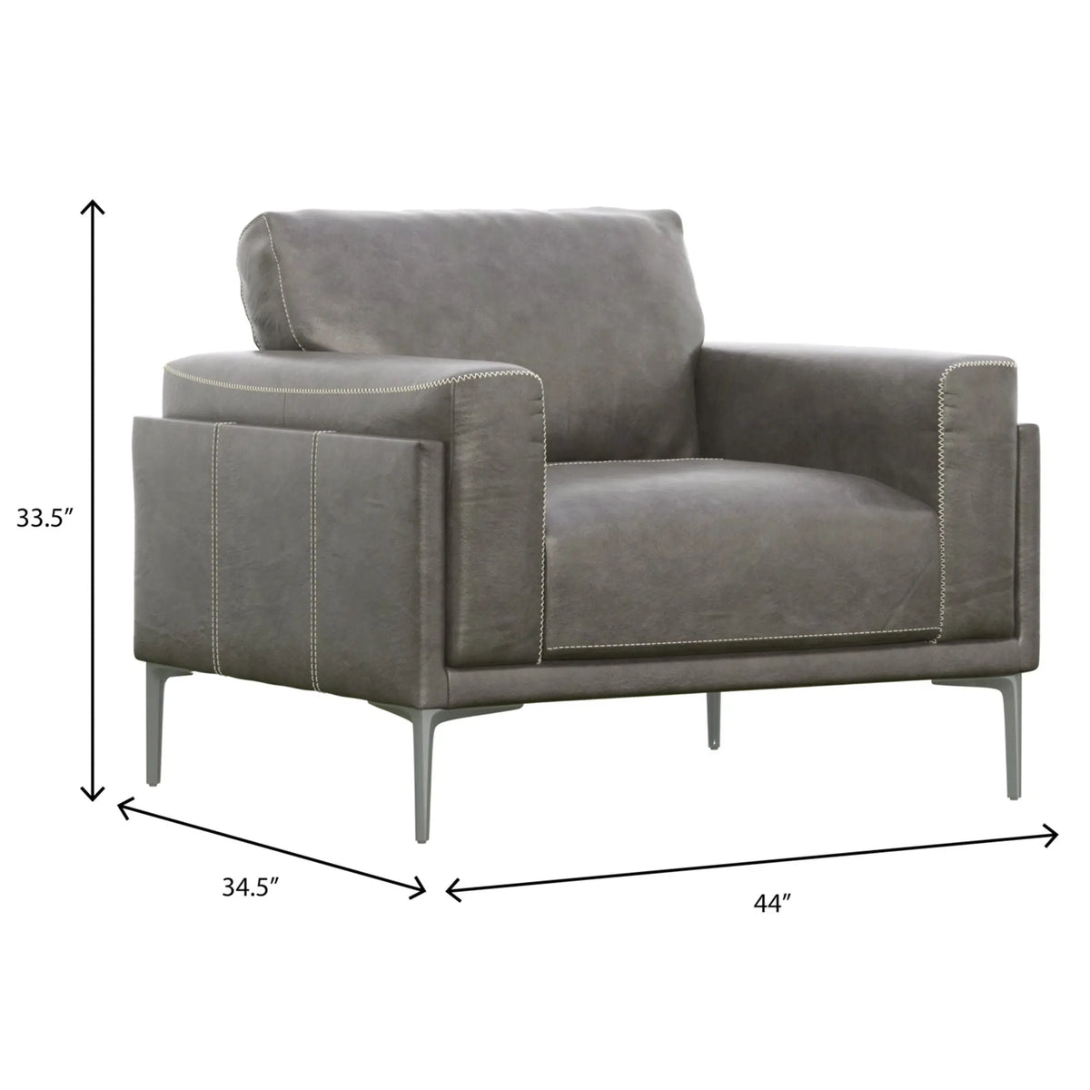 Transitional Fabric Chair - Dark Gray Emerald Home