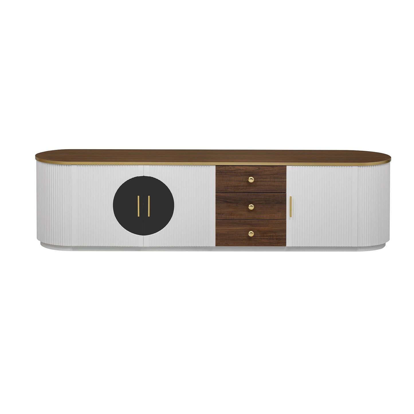 Modern Minimalist TV Stand For TVs Up To 80" With 3 Drawers And 1 Shelf Hearth and Haven