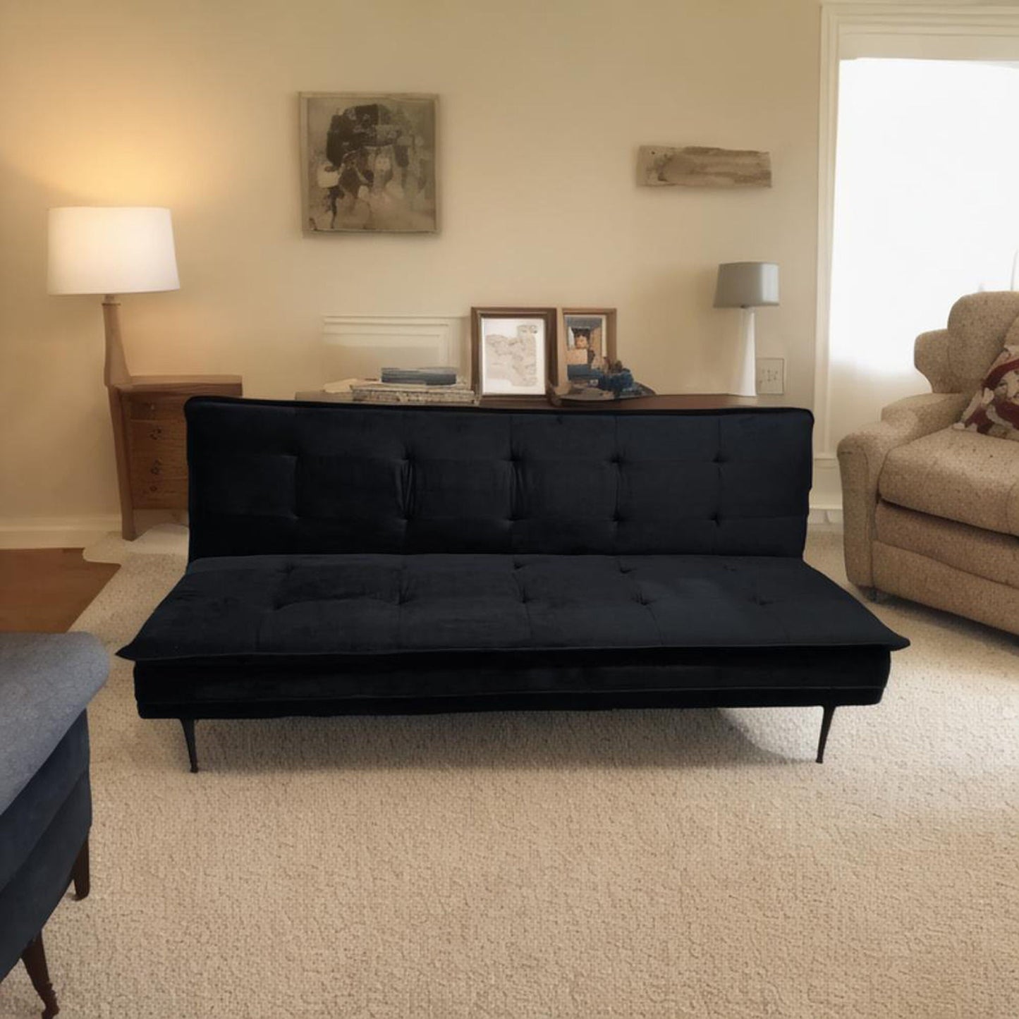 Gyuri - Upholstered Sofa - Black Home Essentials