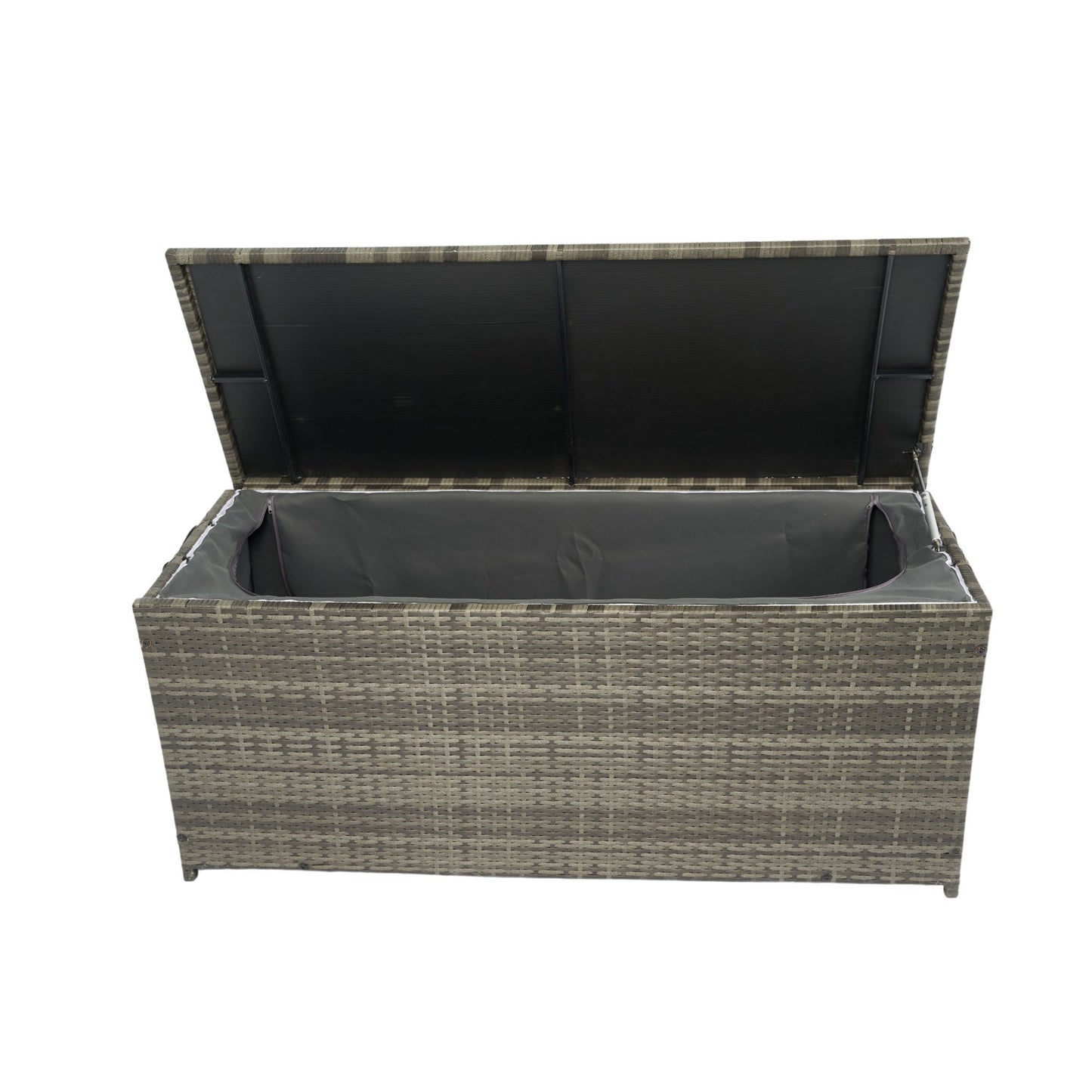 Outdoor Storage Box, Wicker Patio Deck Boxes With Lid, Outdoor Cushion Storage For Kids Toys, Pillows, Towel, Wicker Home Essentials