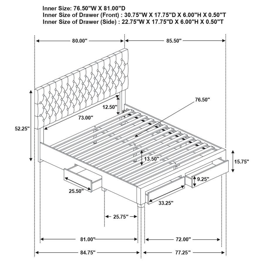 Soledad - Upholstered Storage Panel Bed CoasterEssence