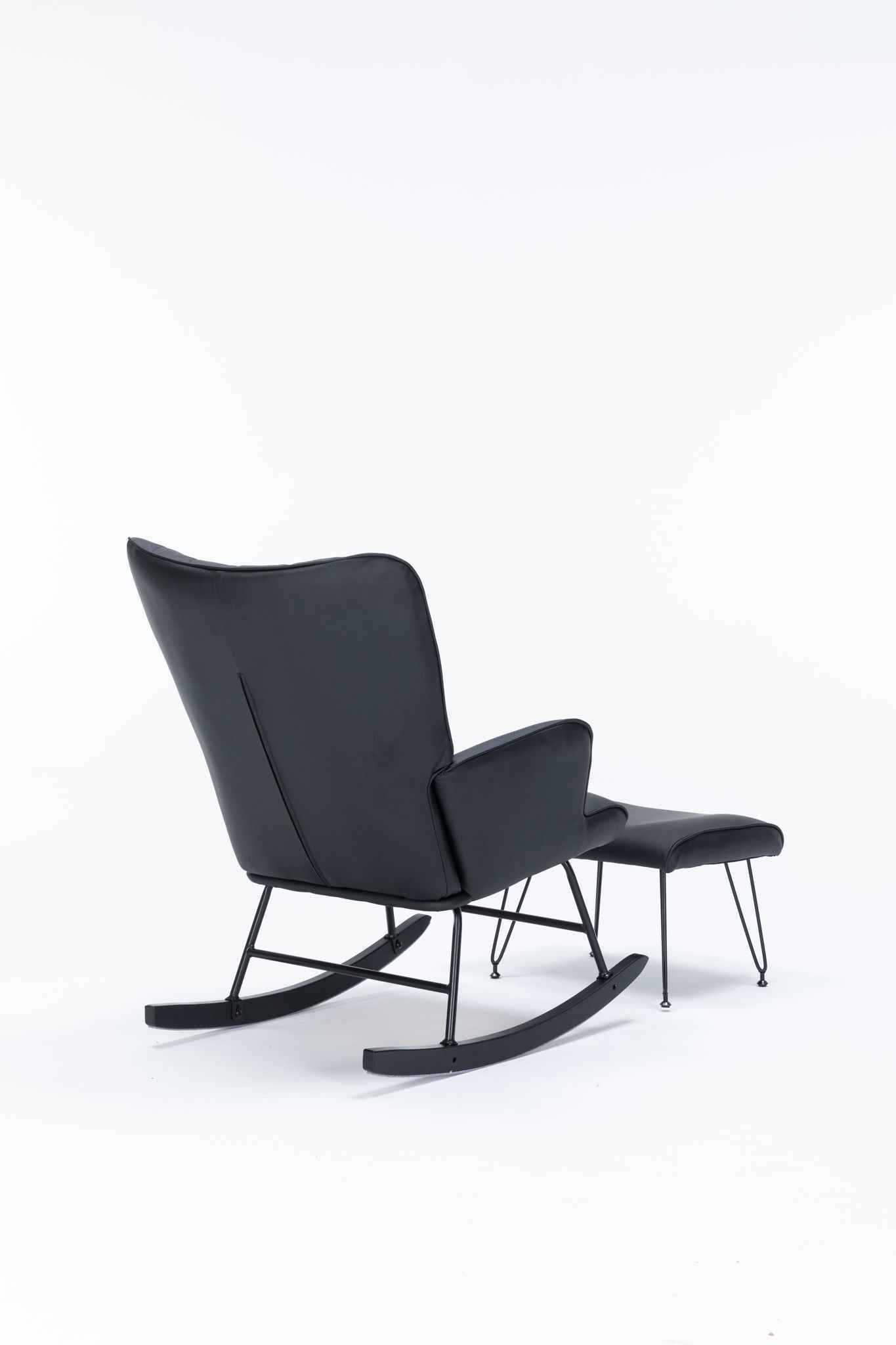 Rocking Accent Chair With Lumbar Pillow And Ottoman Home Essentials