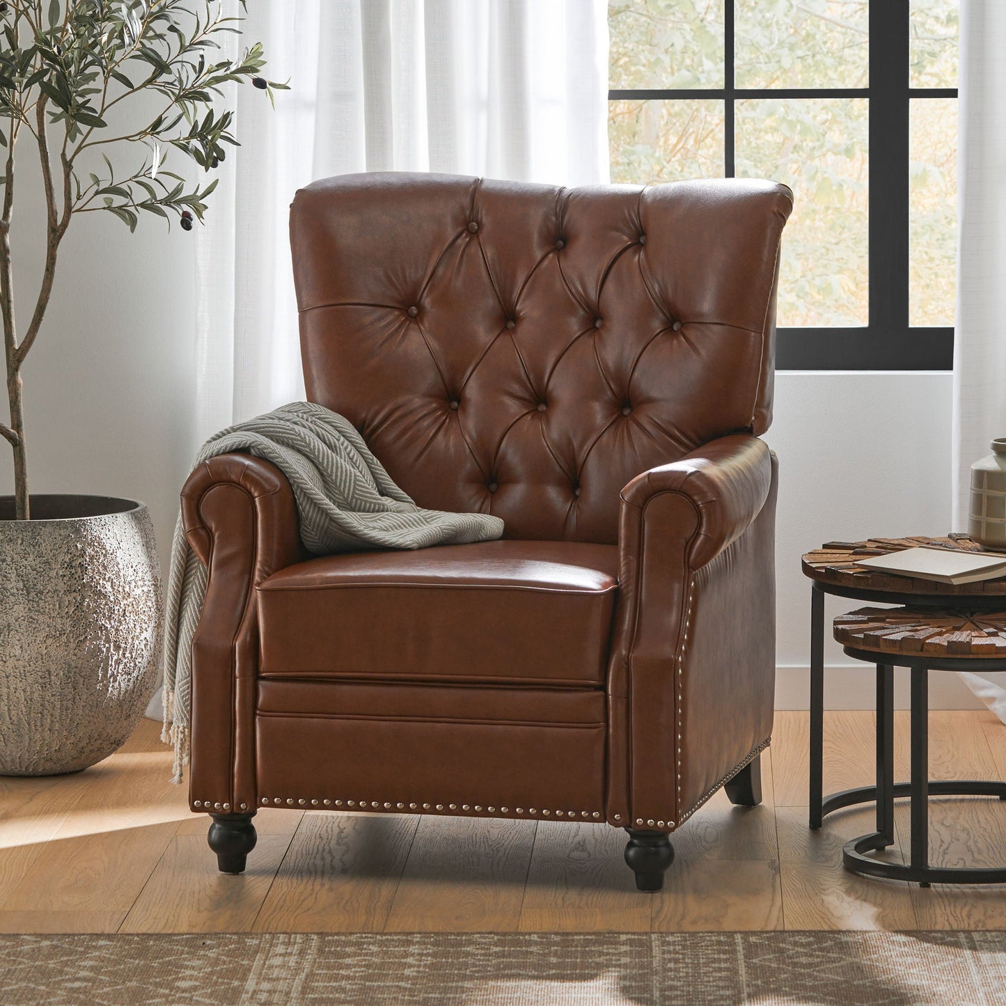 Welch - Contemporary Tufted Pushback Recliner Noble House