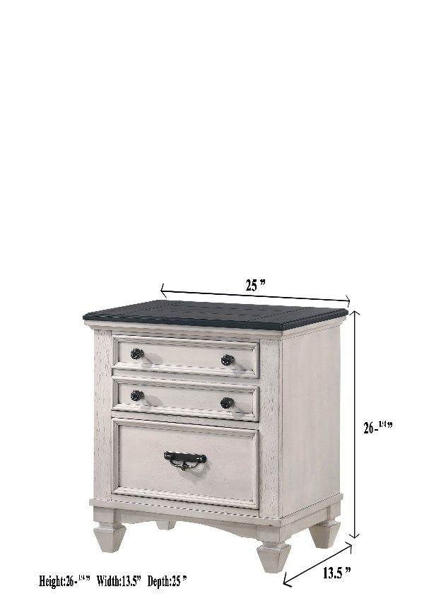 Sawyer - Accent Nightstand - Antique White Crown Mark