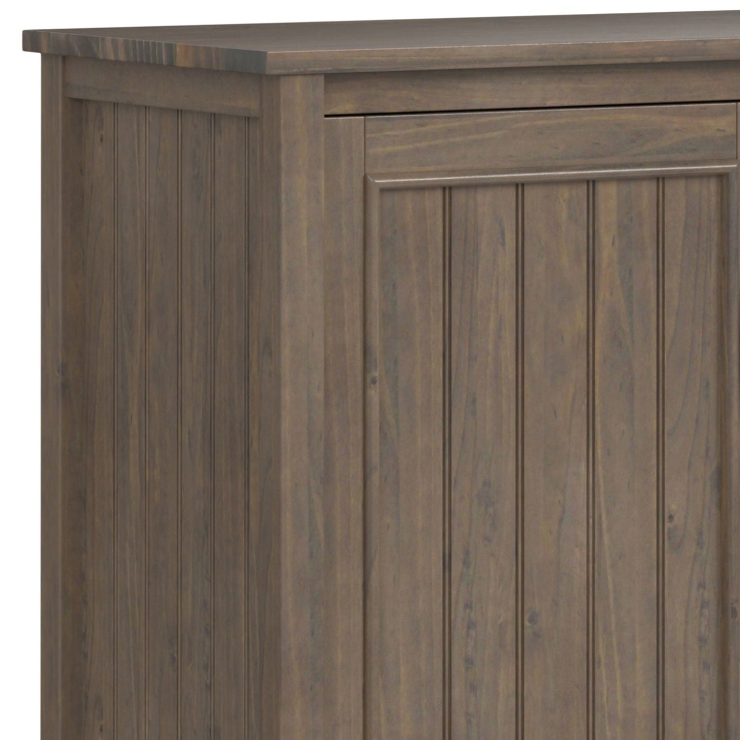 Lev - Wide Storage Cabinet - Smoky Brown Simpli-Home
